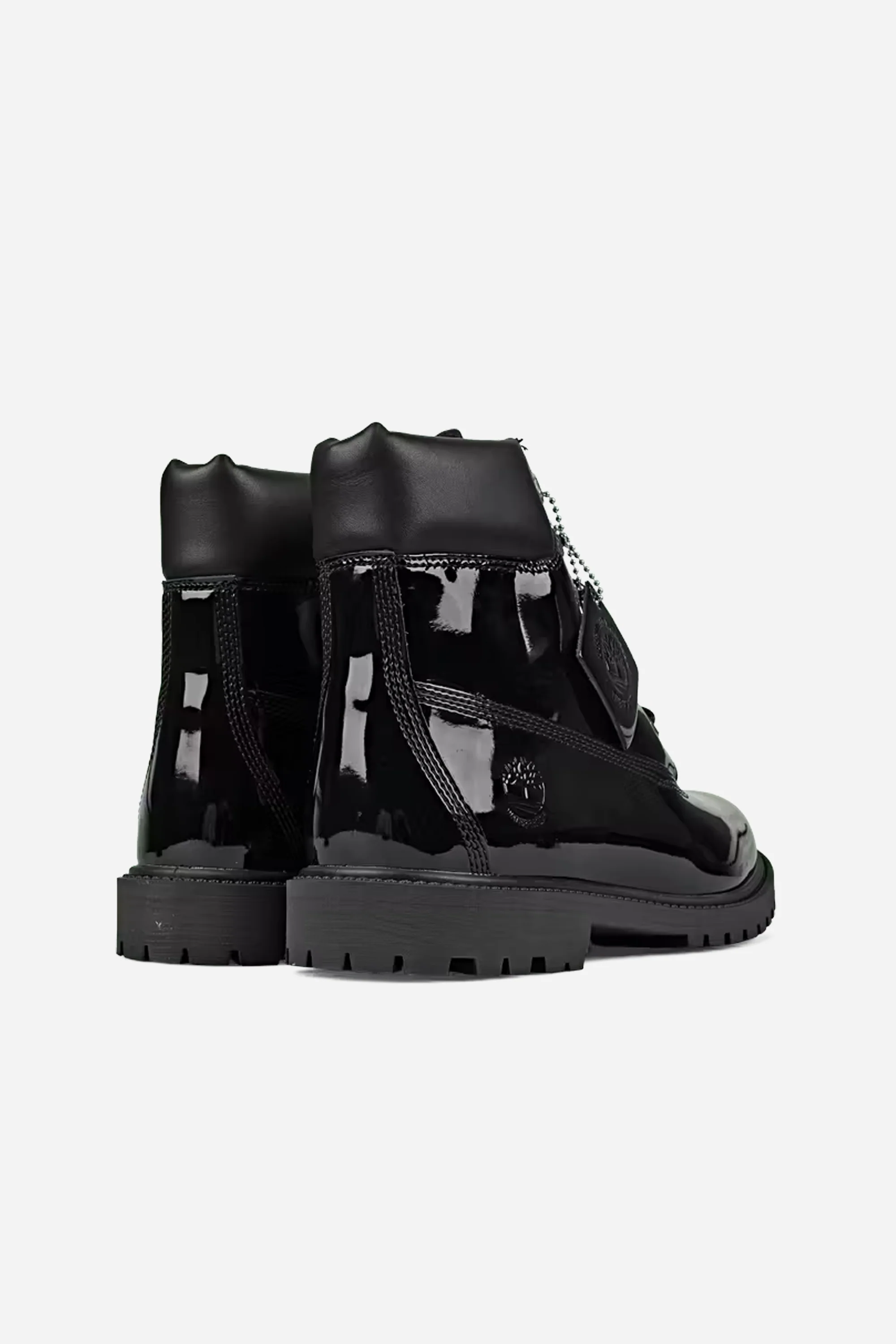 6 Inch Lace Up Waterproof Patent Leather Boot Black - Image 3
