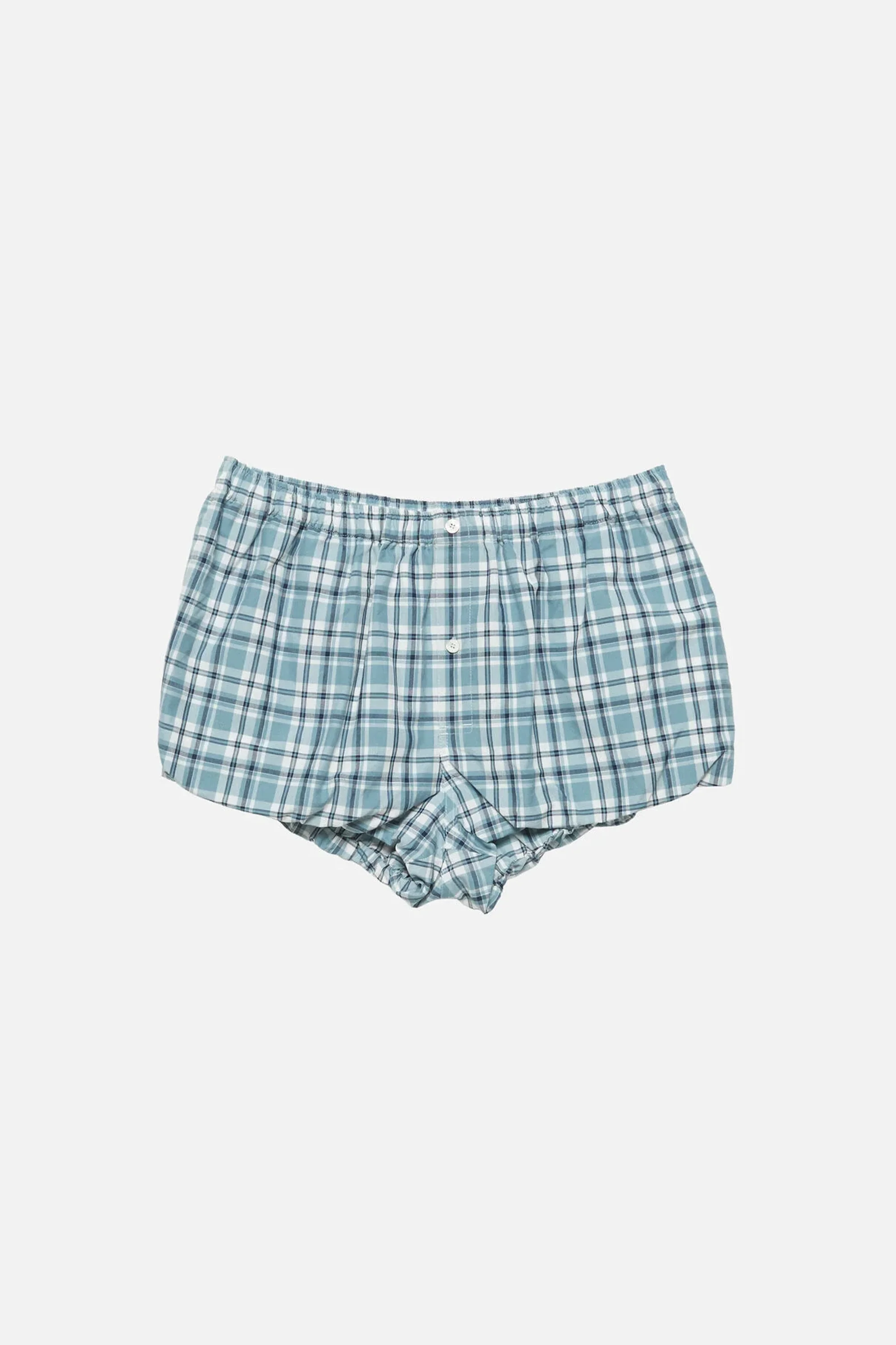 Striped Cotton Shorts Blue White