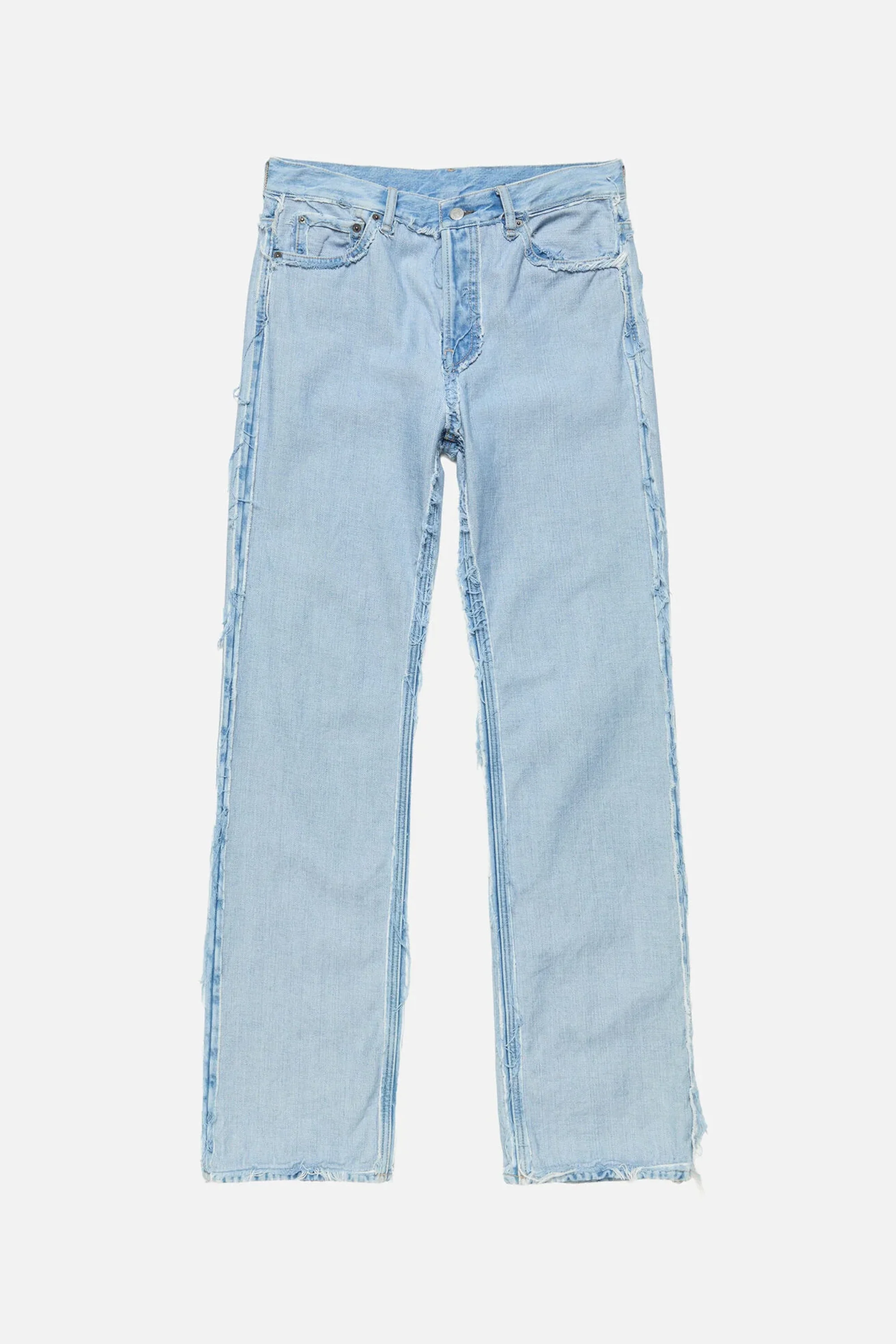 Frayed Denim Jeans Light Blue