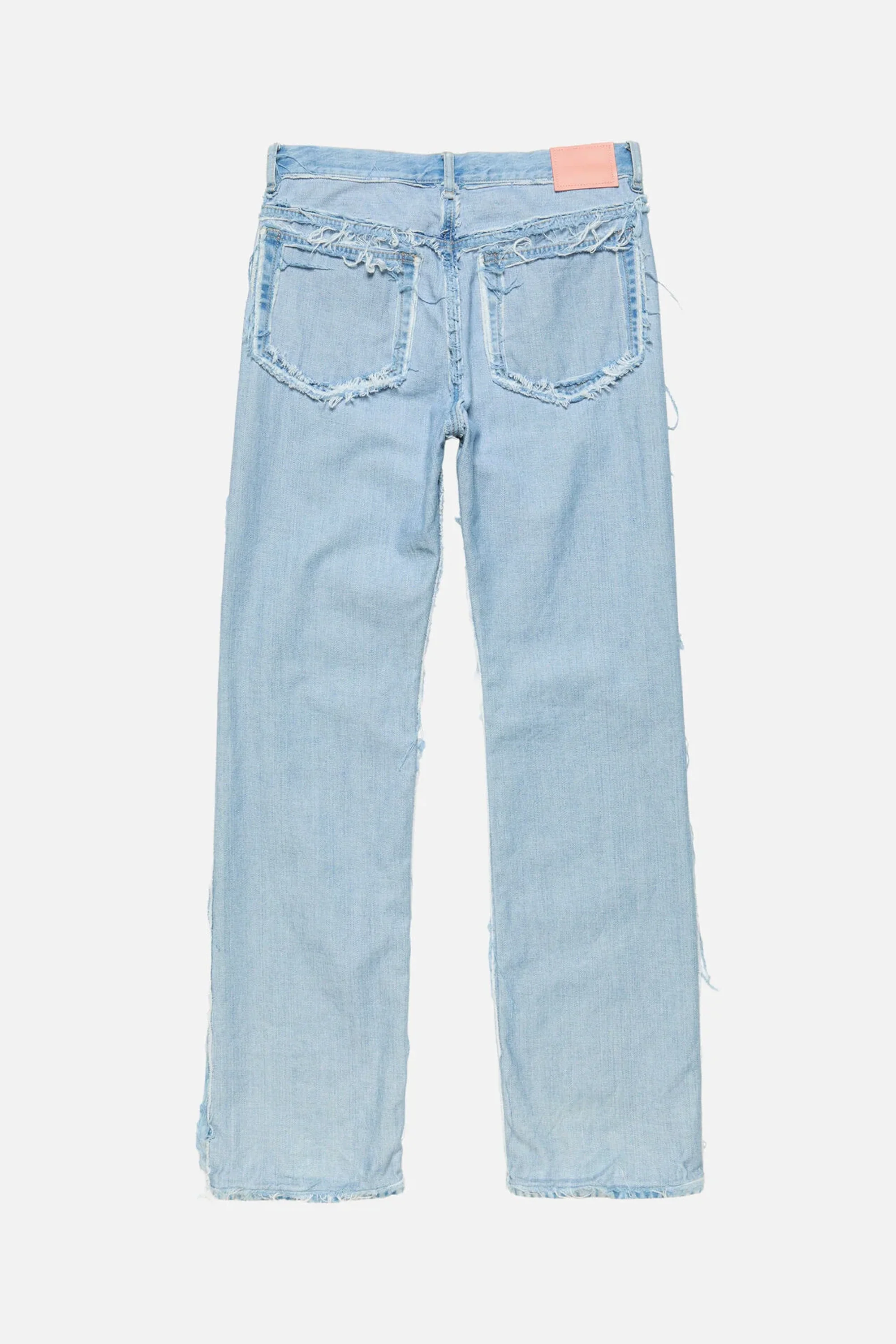 Frayed Denim Jeans Light Blue - Image 3