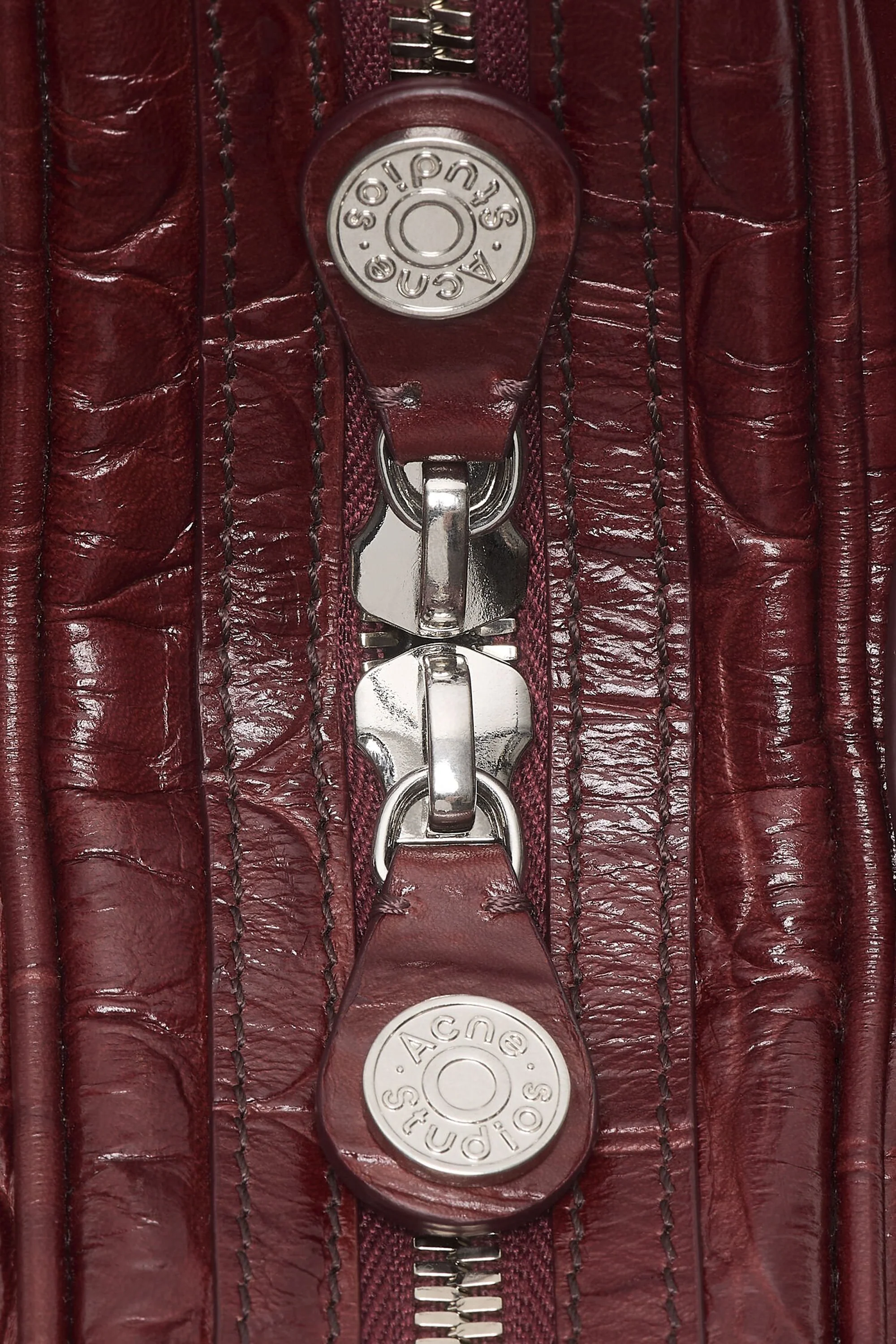 Camero Party Shoulder Bag Croco Burgundy - Image 3