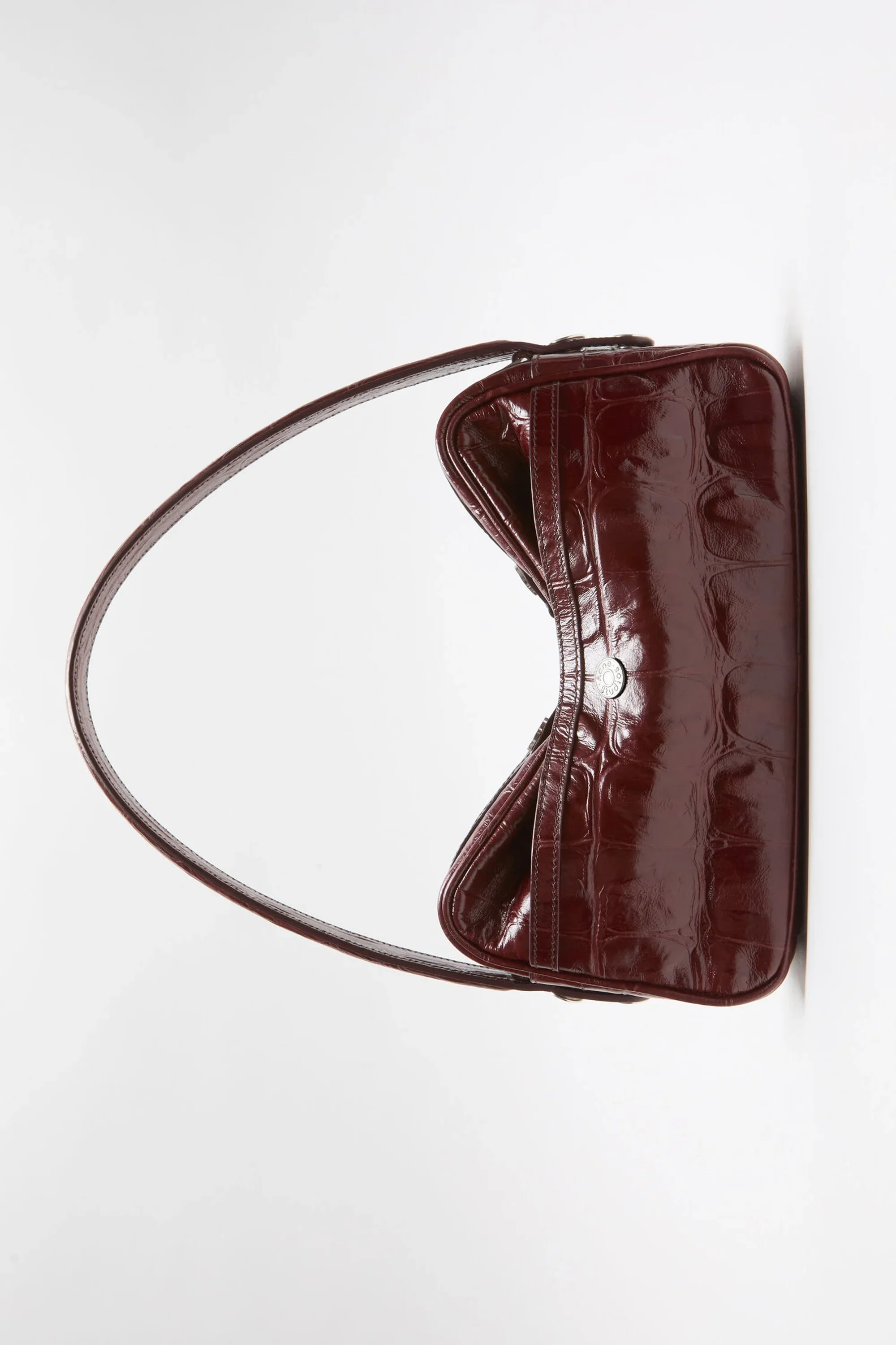 Camero Party Shoulder Bag Croco Burgundy - Image 5