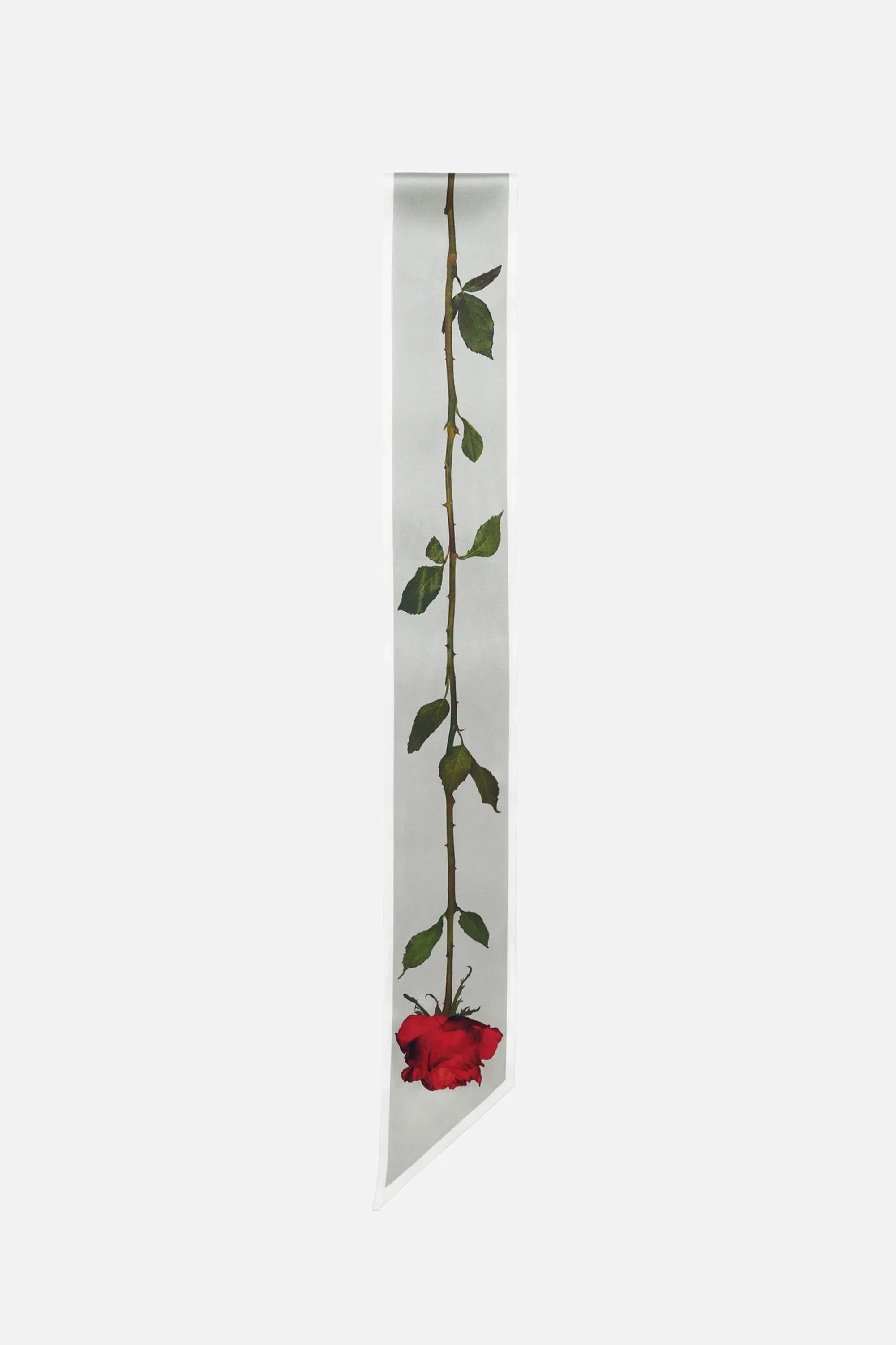 Thin Silk Satin Scarf White
