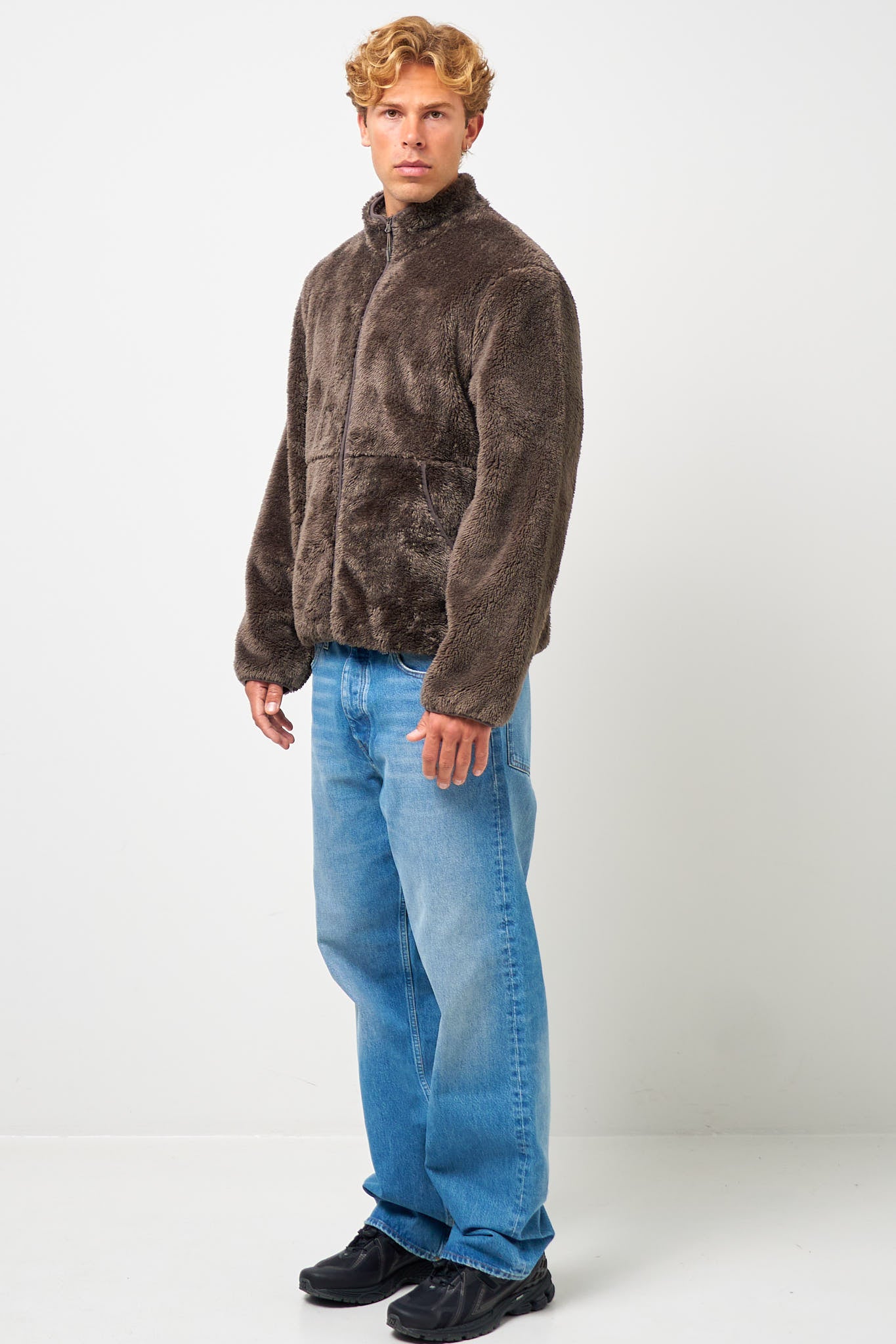 Adapt Plush Fleece Jacket Dark Taupe - Image 3
