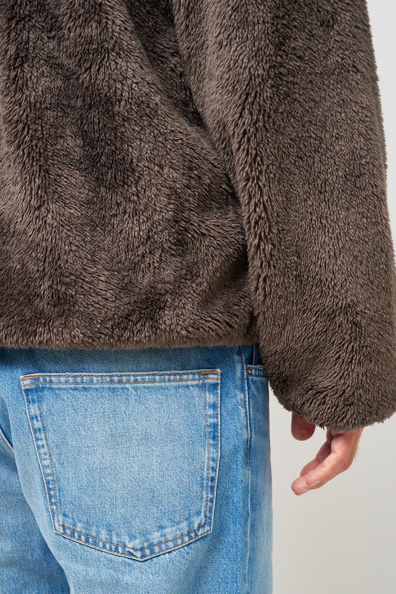 Adapt Plush Fleece Jacket Dark Taupe - Image 4