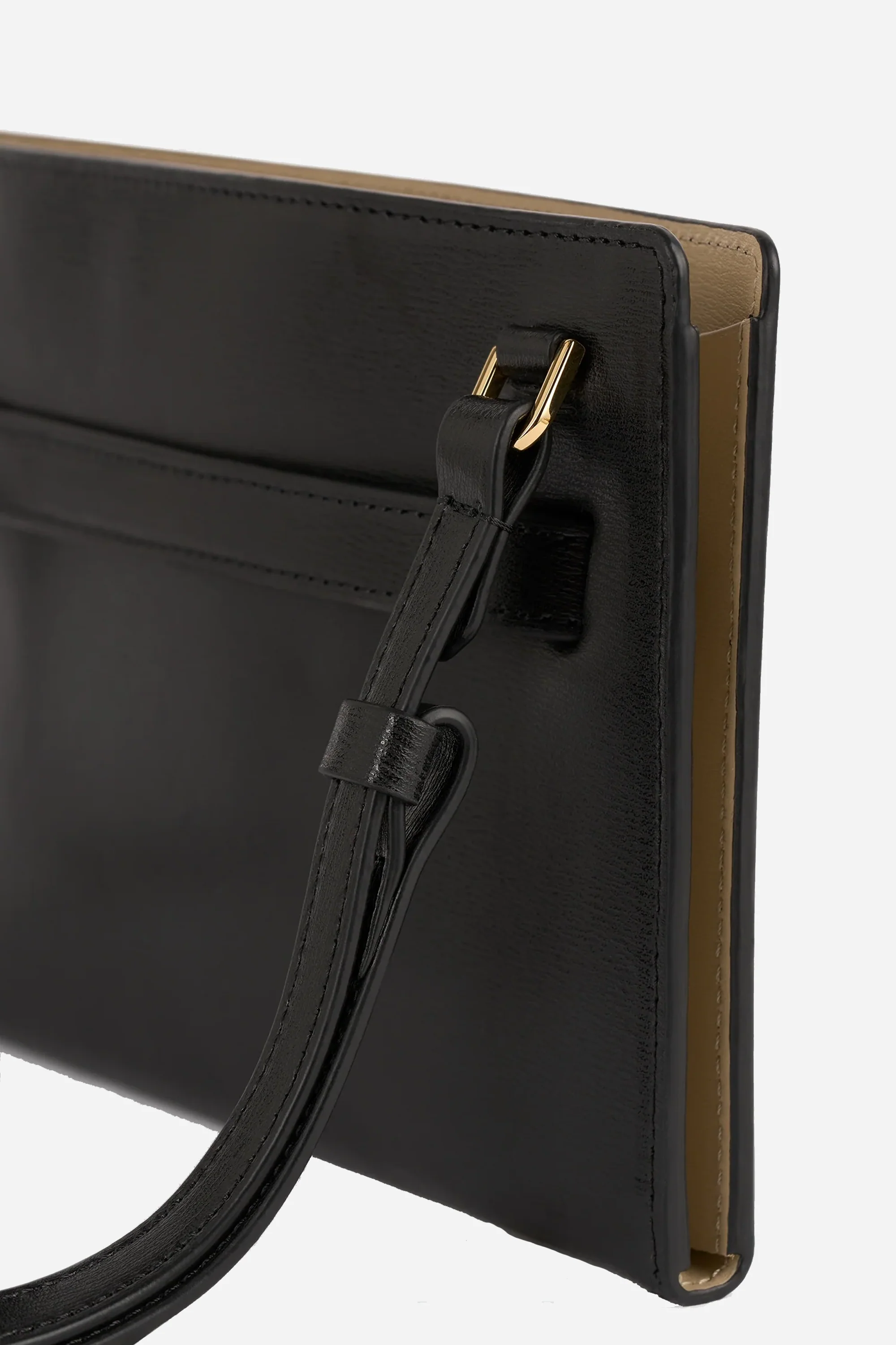 Belted Leather Crossbody Black - Image 4