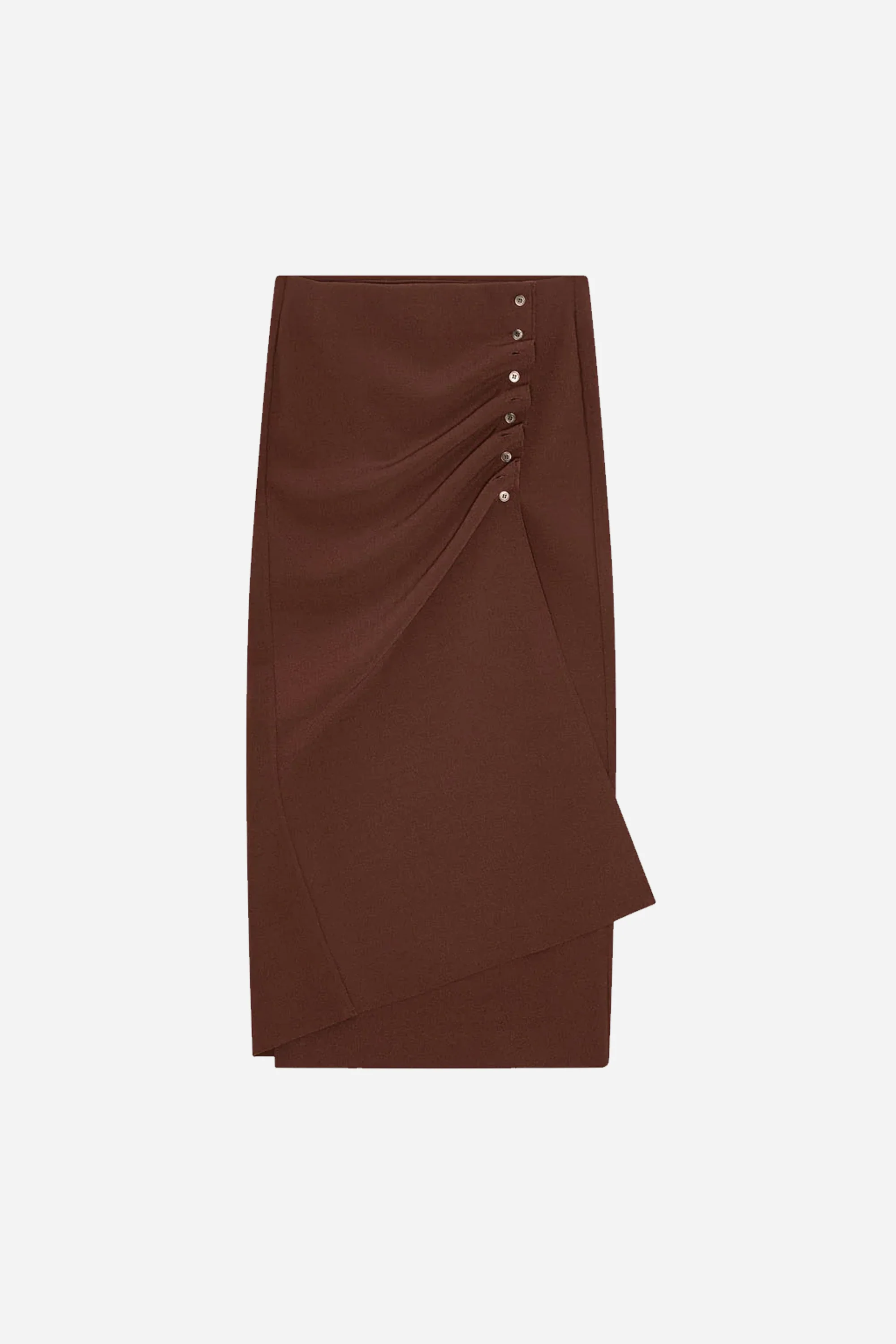 Lay2 Buttoned Wrap Skirt Brick - Image 2