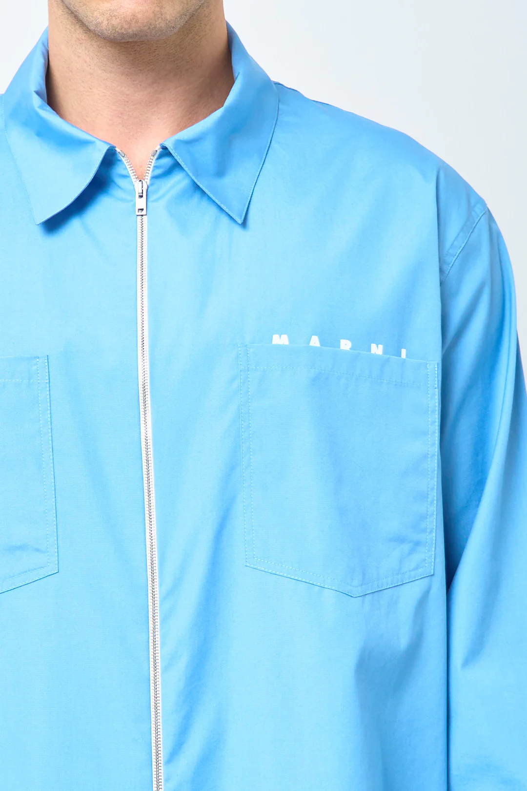 Blue Zip Shirt Hidden Logo - Image 2