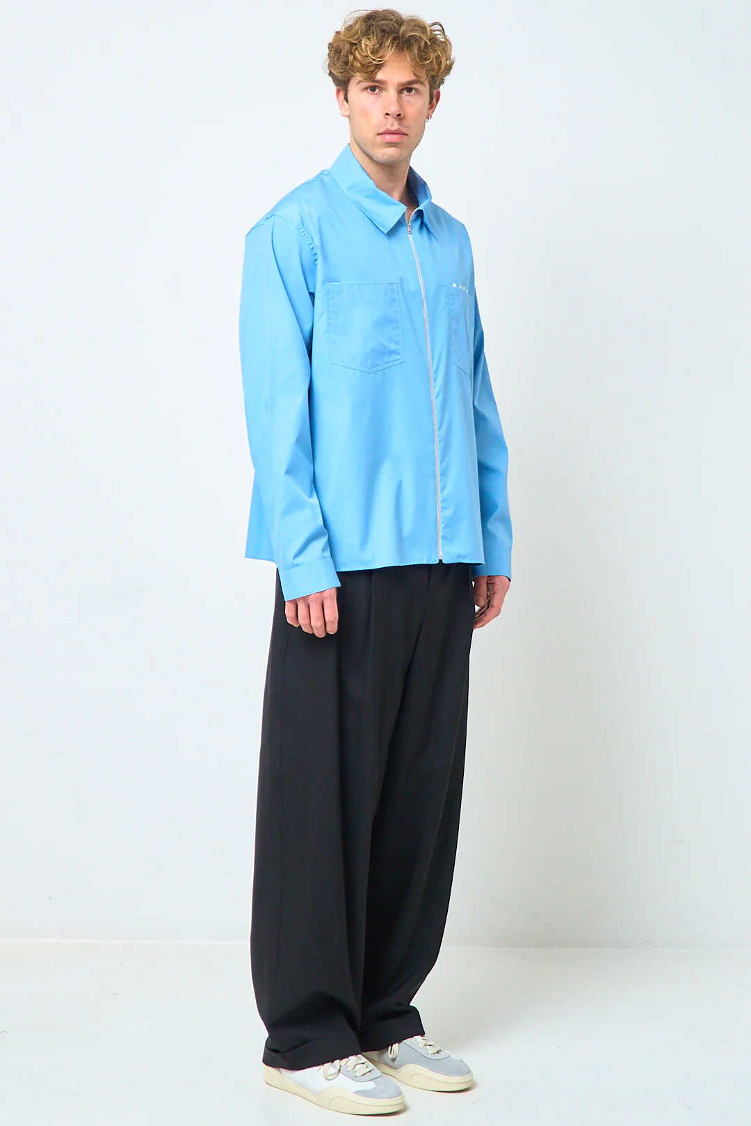 Blue Zip Shirt Hidden Logo - Image 3