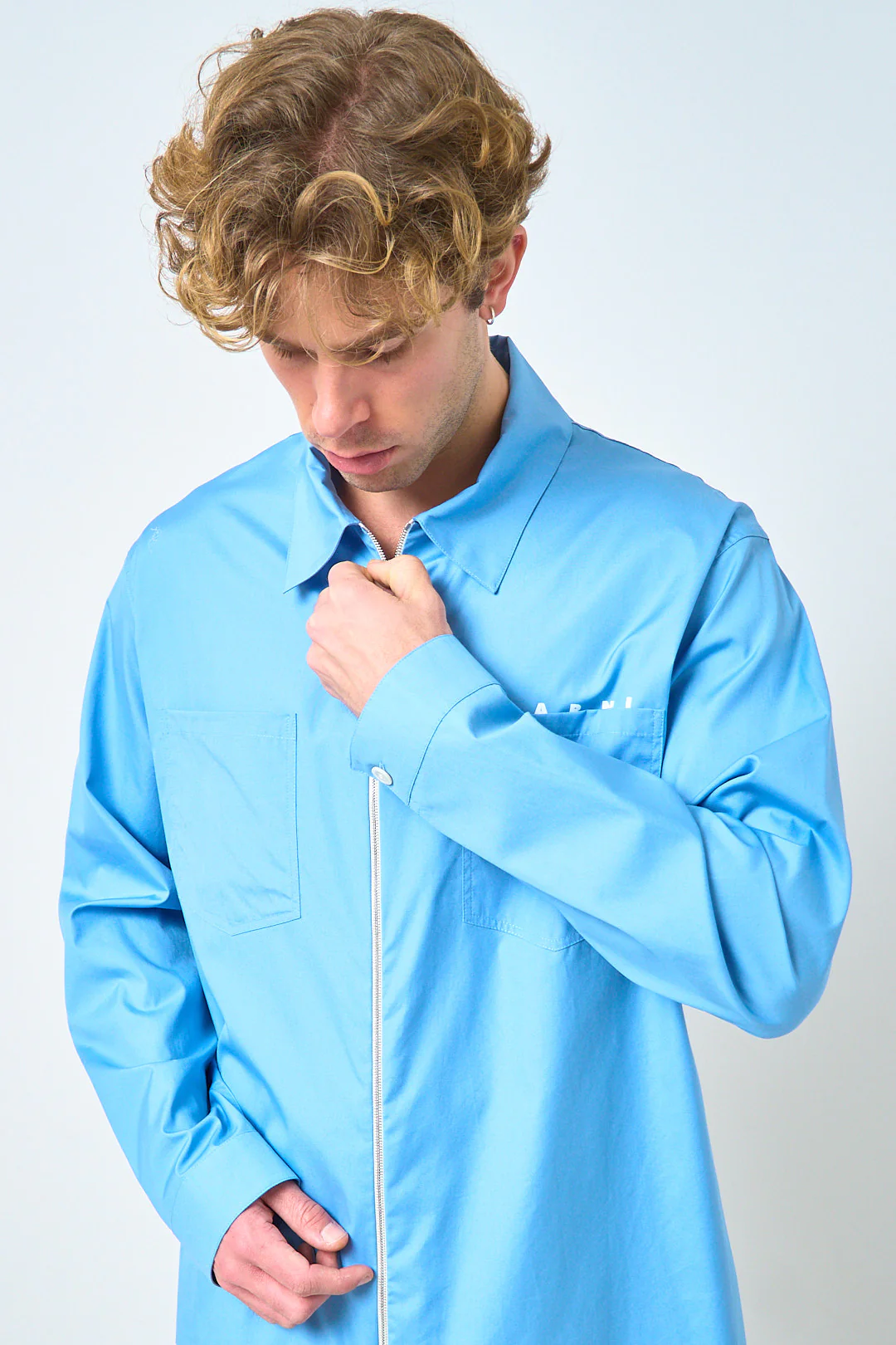 Blue Zip Shirt Hidden Logo - Image 7