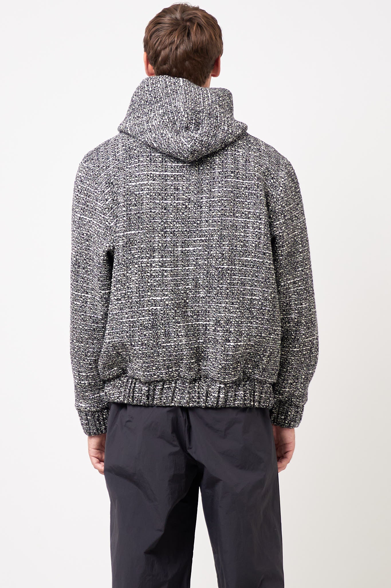 Bouclé Hooded Zip-Up Jacket Salt/Pepper - Image 16