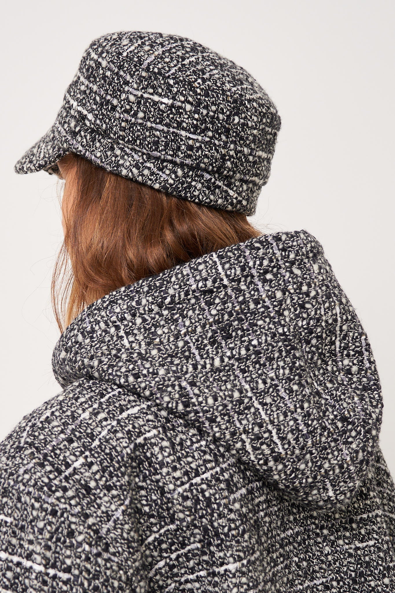 Bouclé Hooded Zip-Up Jacket Salt/Pepper - Image 8