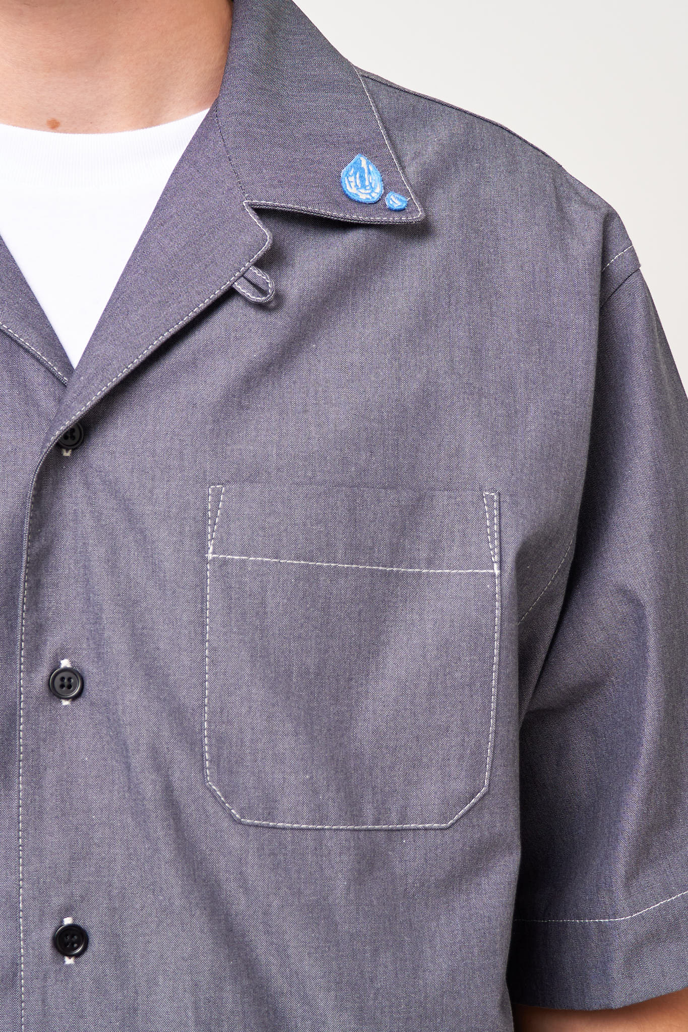 Bowling Shirt Chambray Blue - Image 2