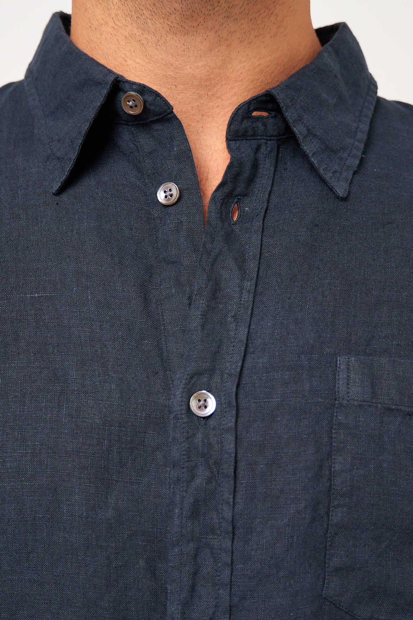 Brook Shirt Linen Navy - Image 4