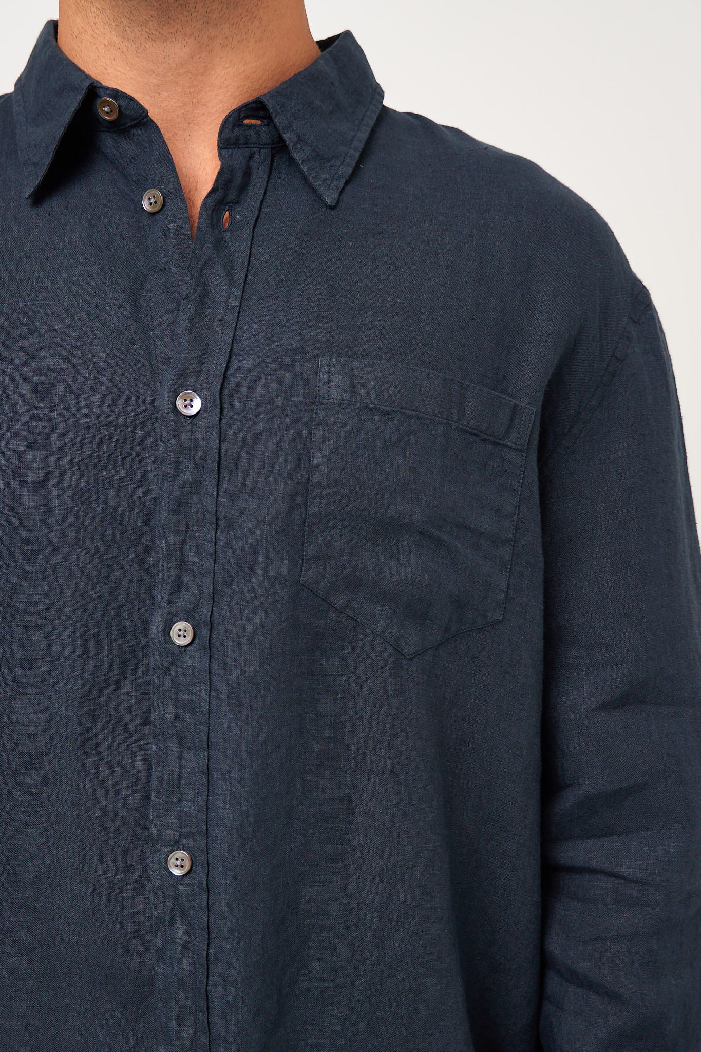 Brook Shirt Linen Navy - Image 6