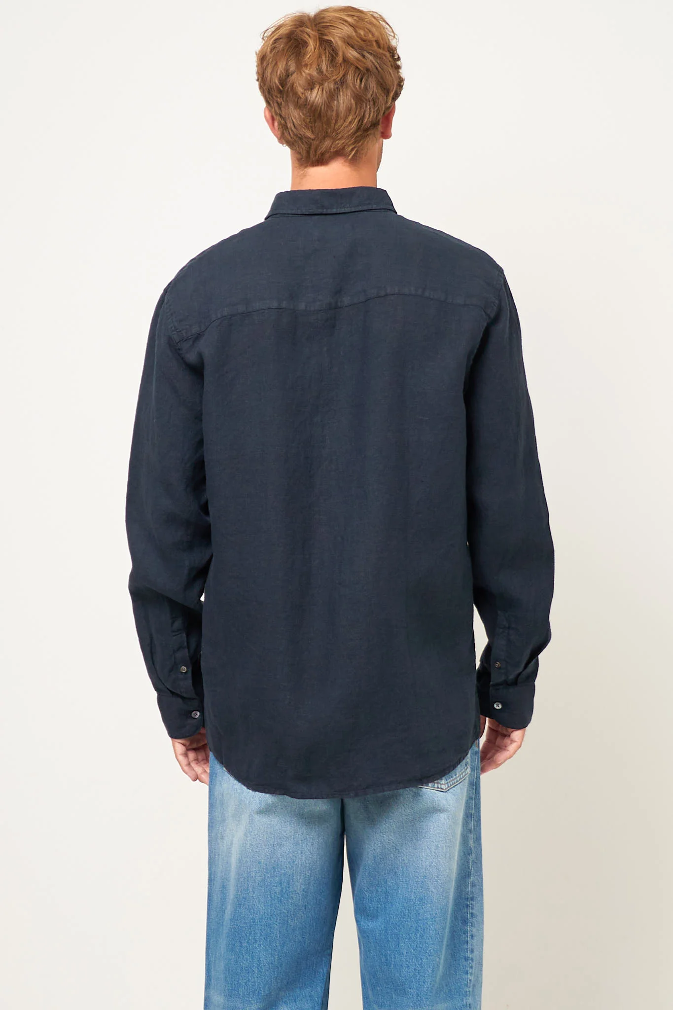 Brook Shirt Linen Navy - Image 8