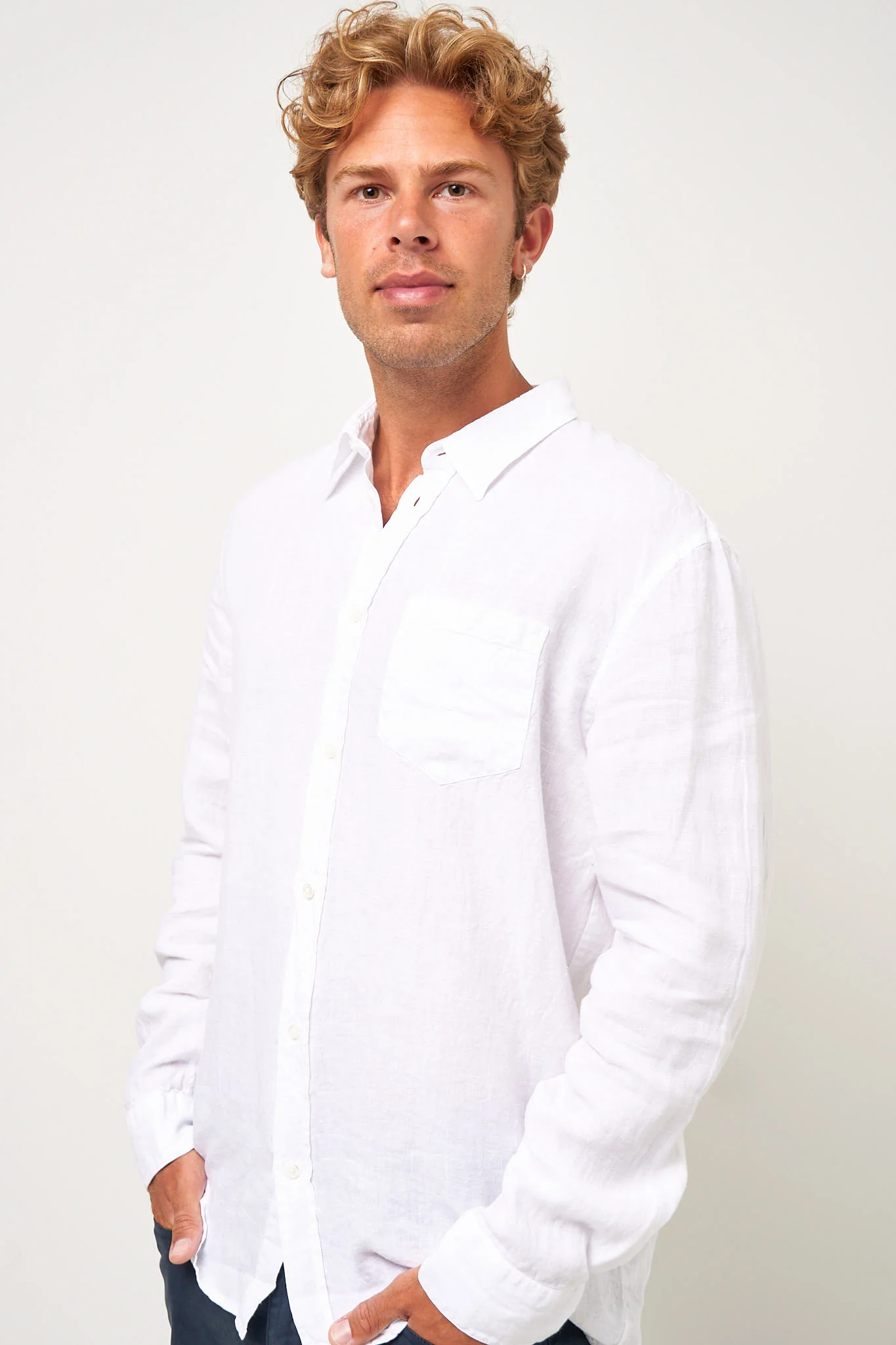 Brook Shirt Linen Optic White - Image 3