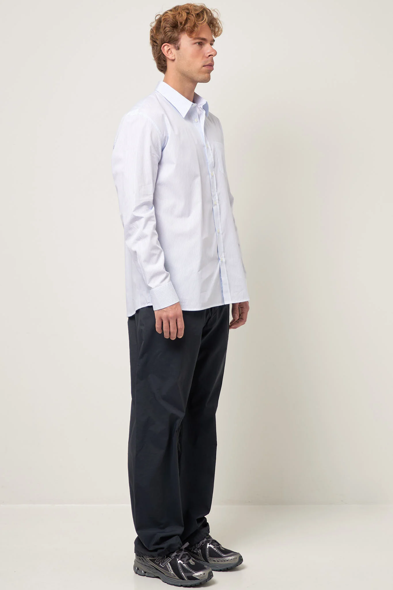 Brook Shirt Stripe White/Light Blue - Image 3