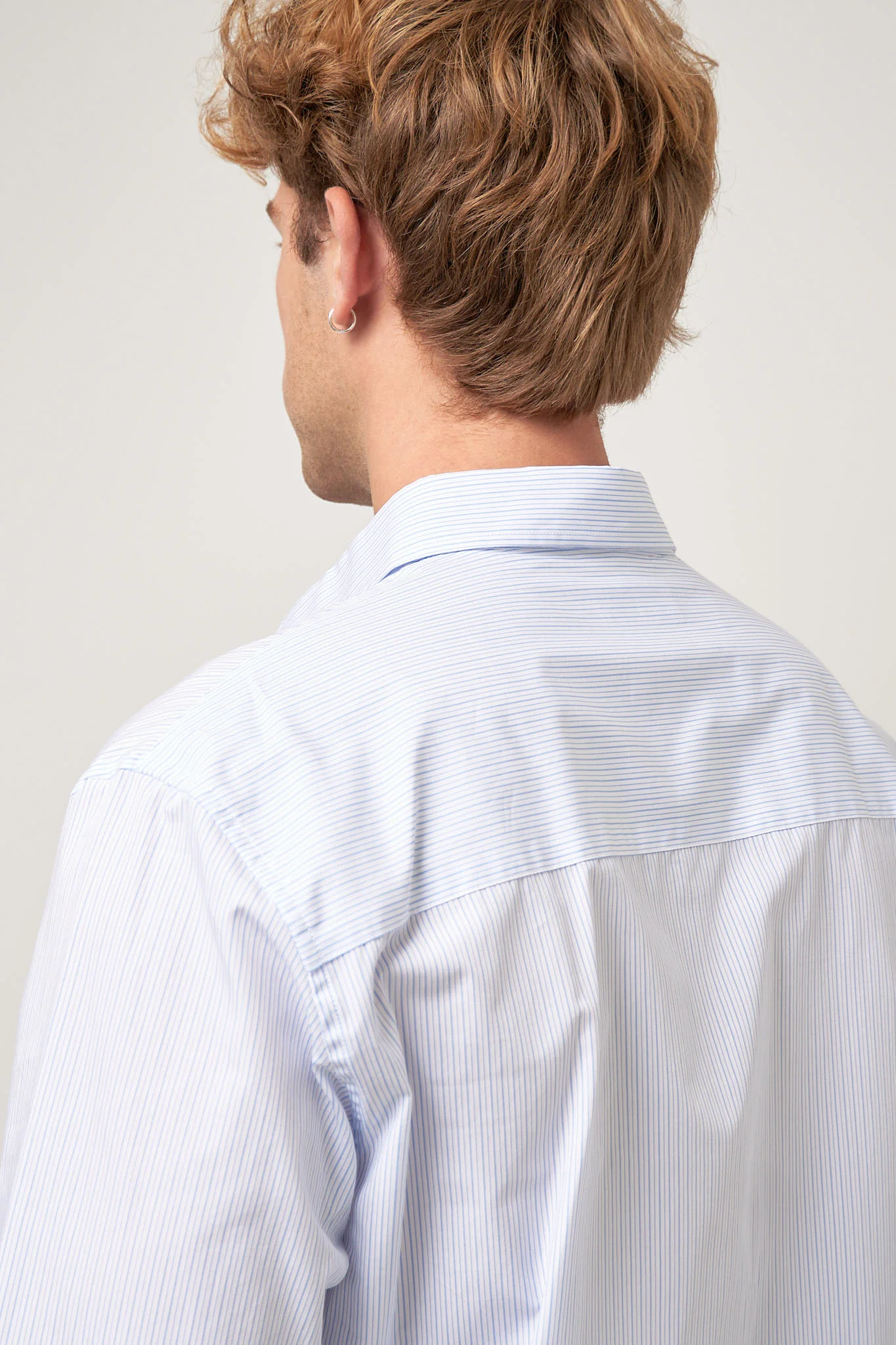Brook Shirt Stripe White/Light Blue - Image 4