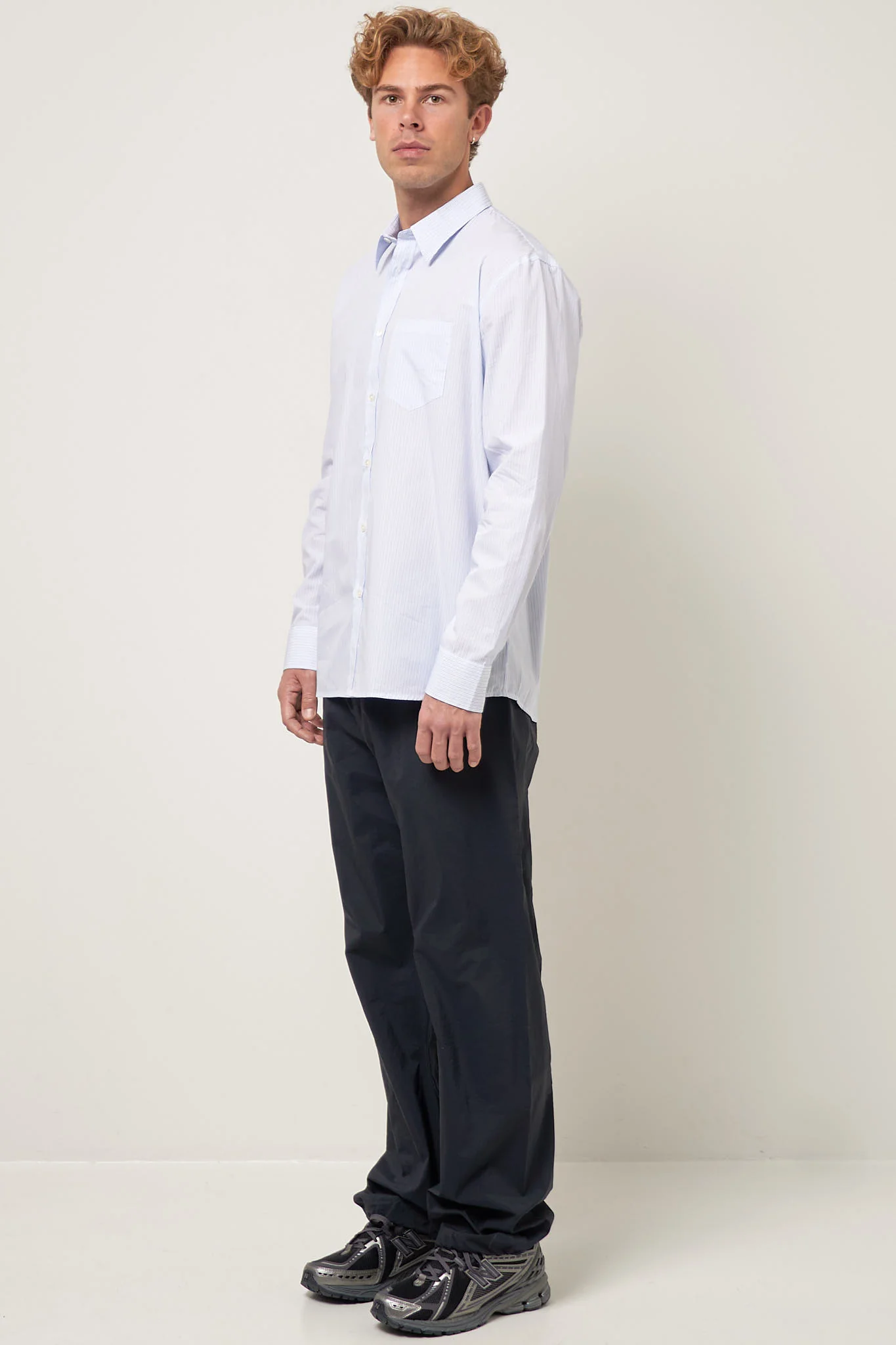 Brook Shirt Stripe White/Light Blue - Image 5