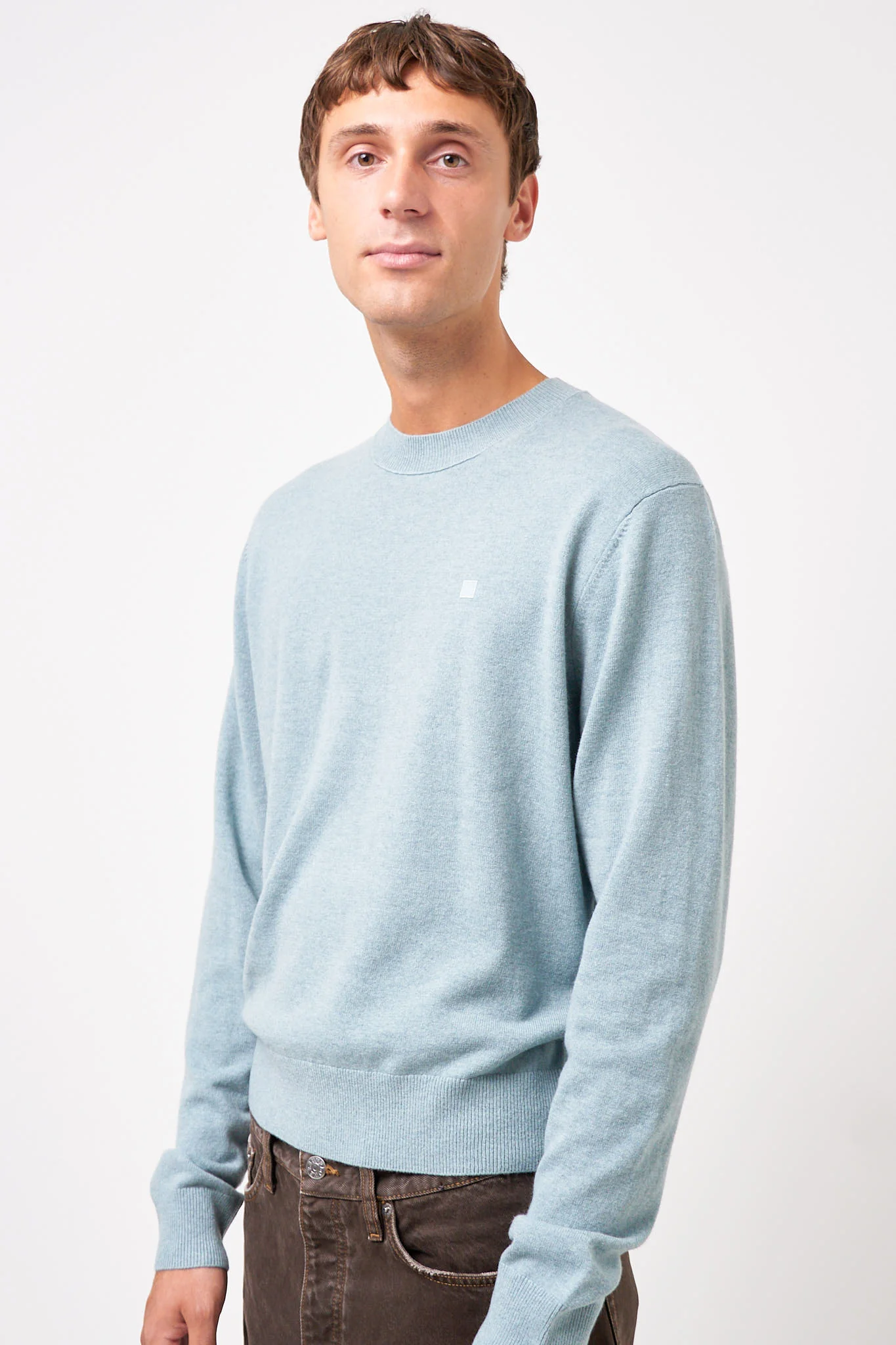 Crewneck Wool Jumper Dusty Blue - Image 3