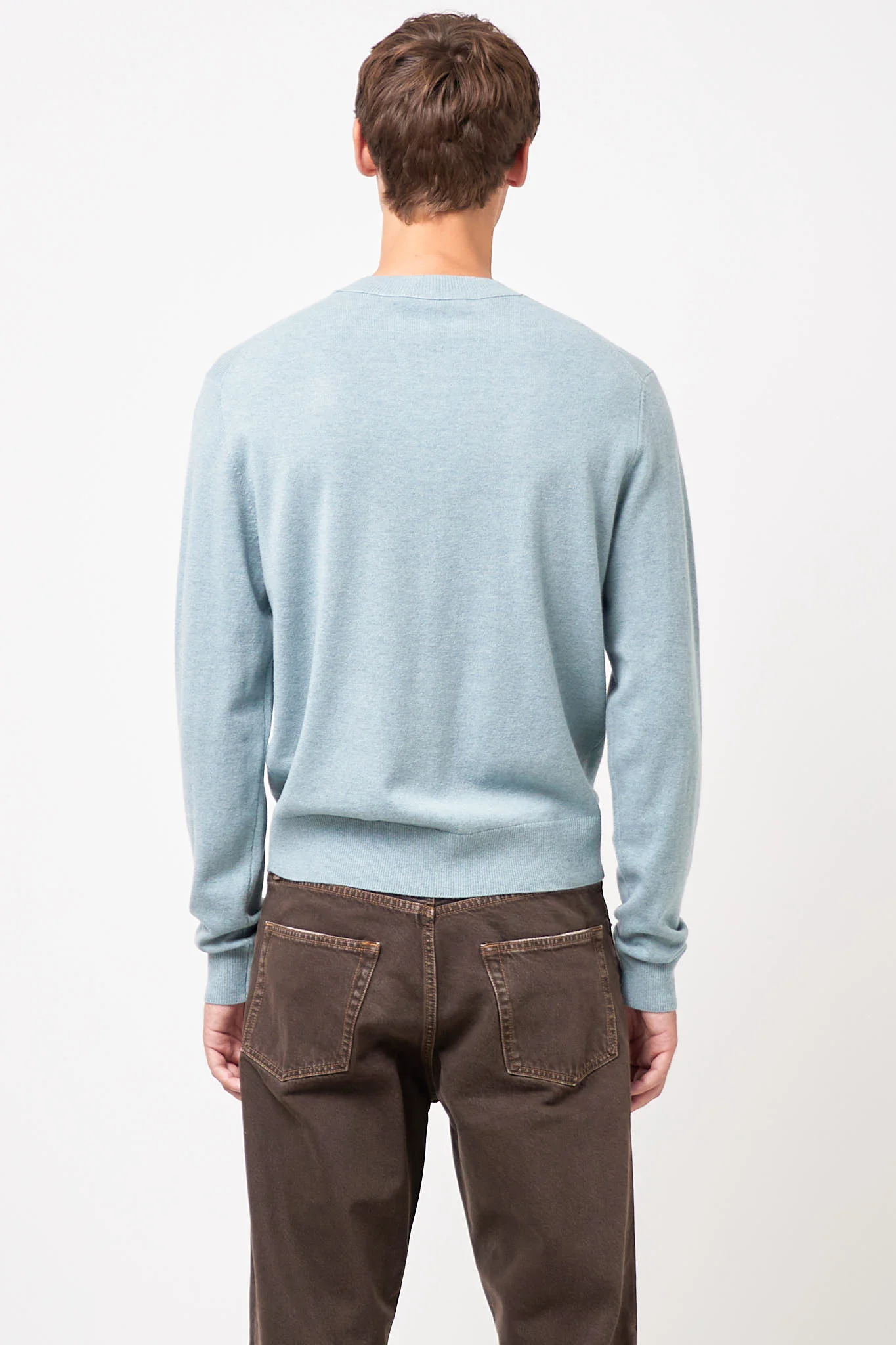 Crewneck Wool Jumper Dusty Blue - Image 6