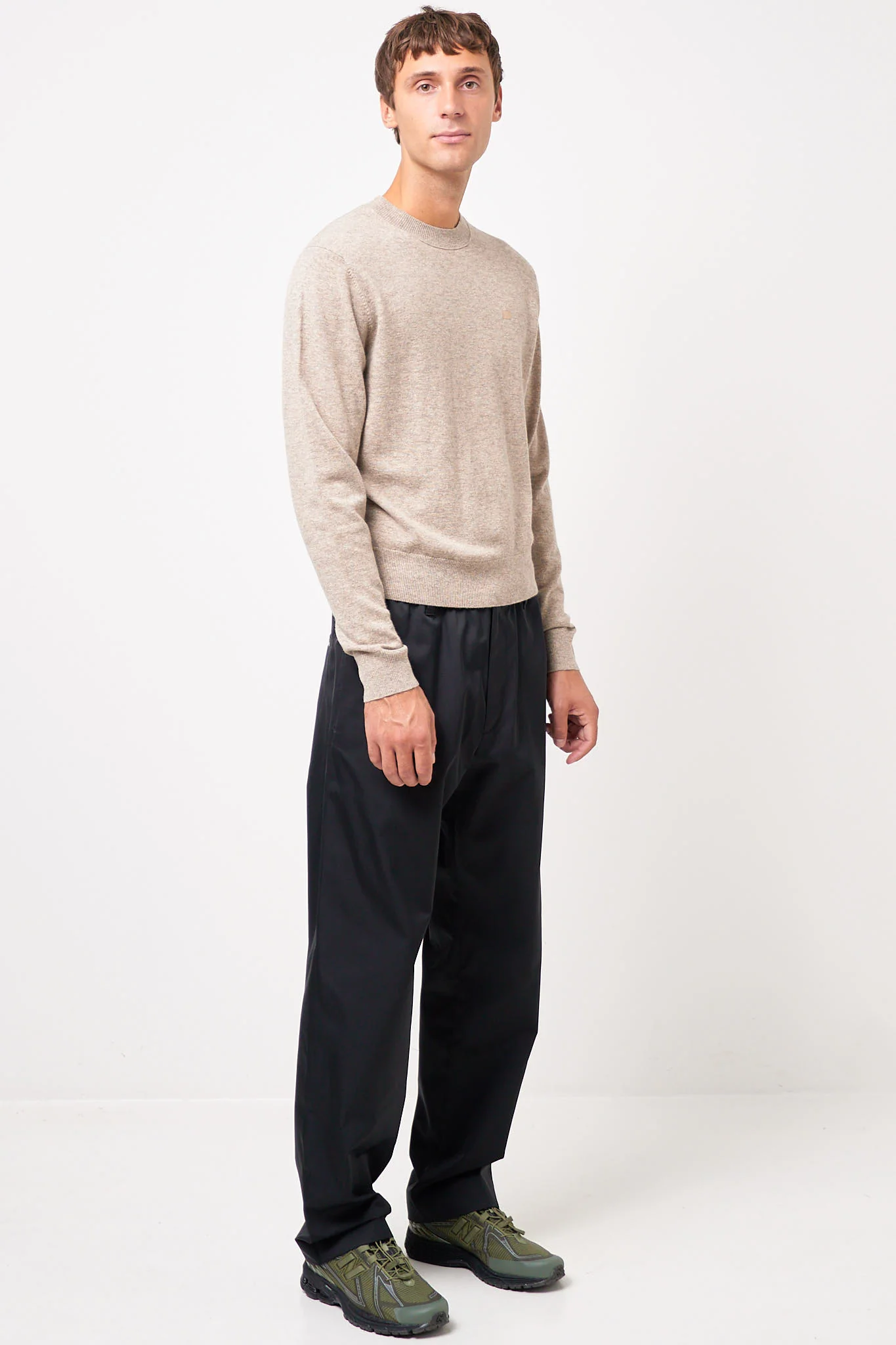 Crewneck Wool Jumper Greige Melange - Image 4