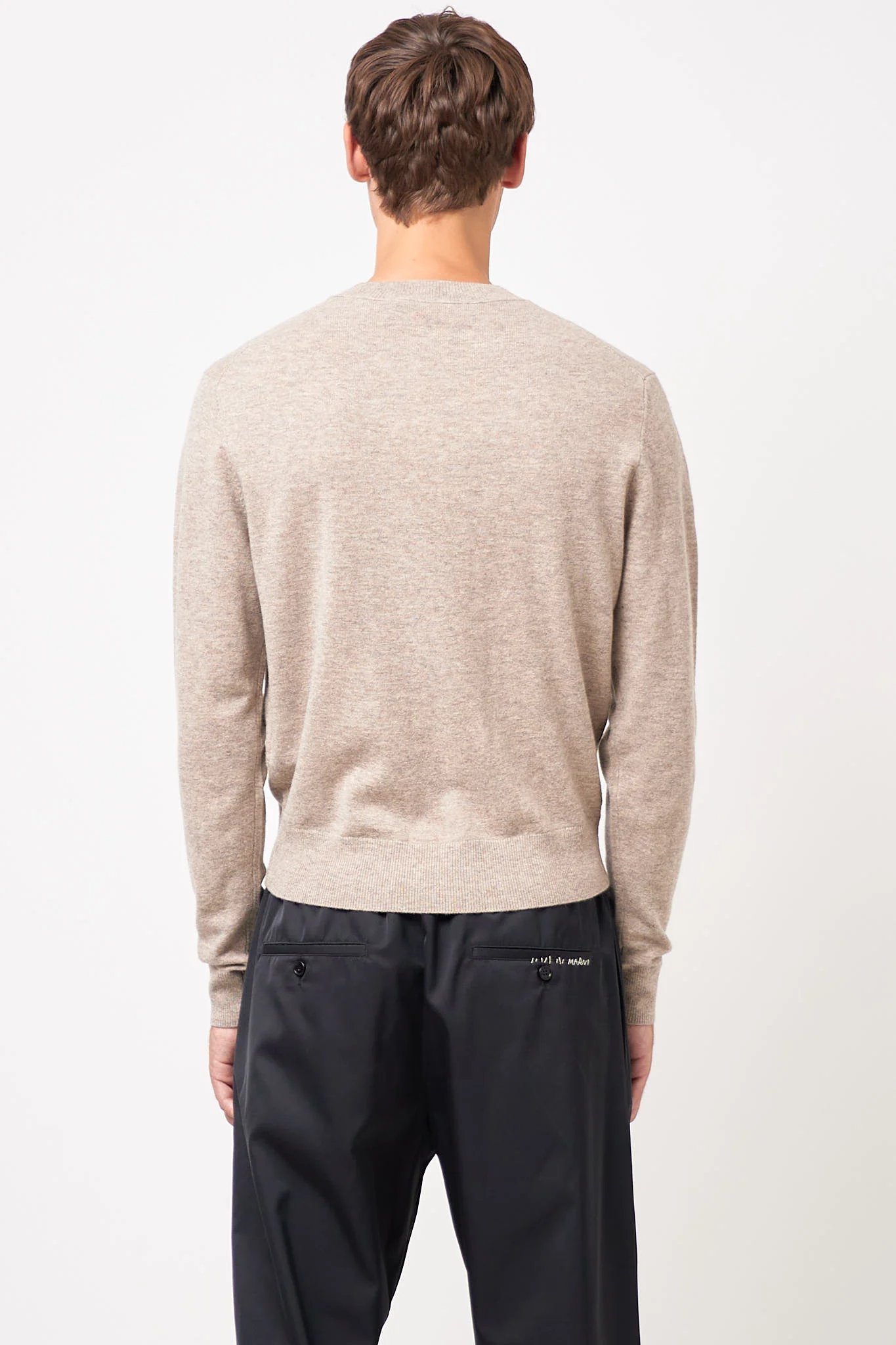 Crewneck Wool Jumper Greige Melange - Image 5