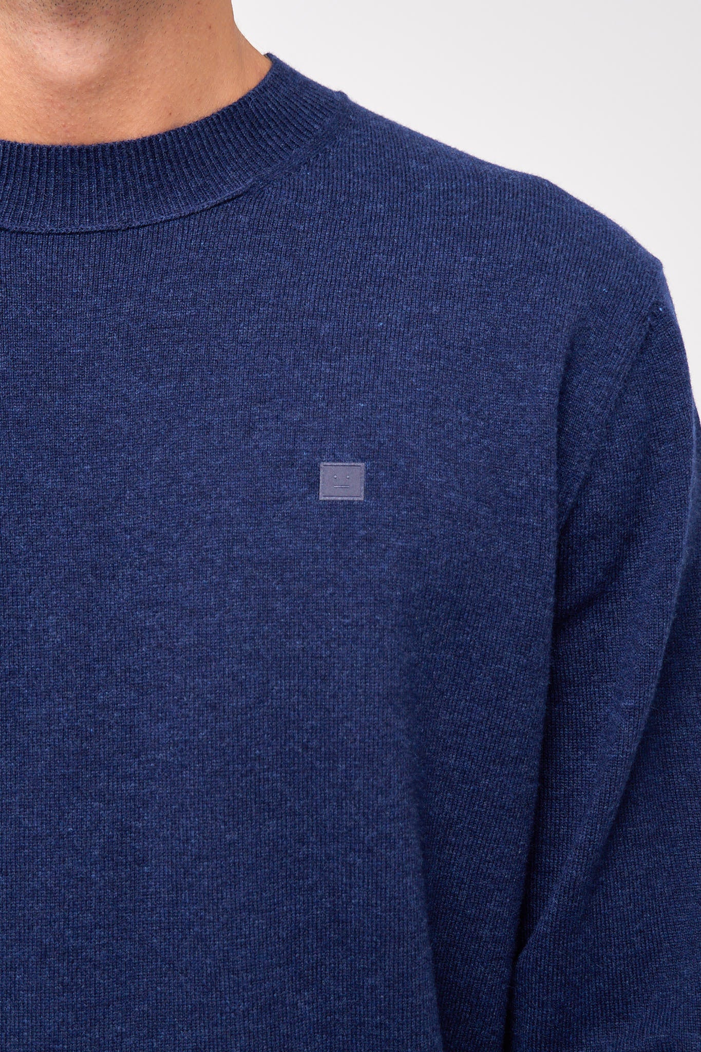 Crewneck Wool Jumper Navy Melange - Image 5
