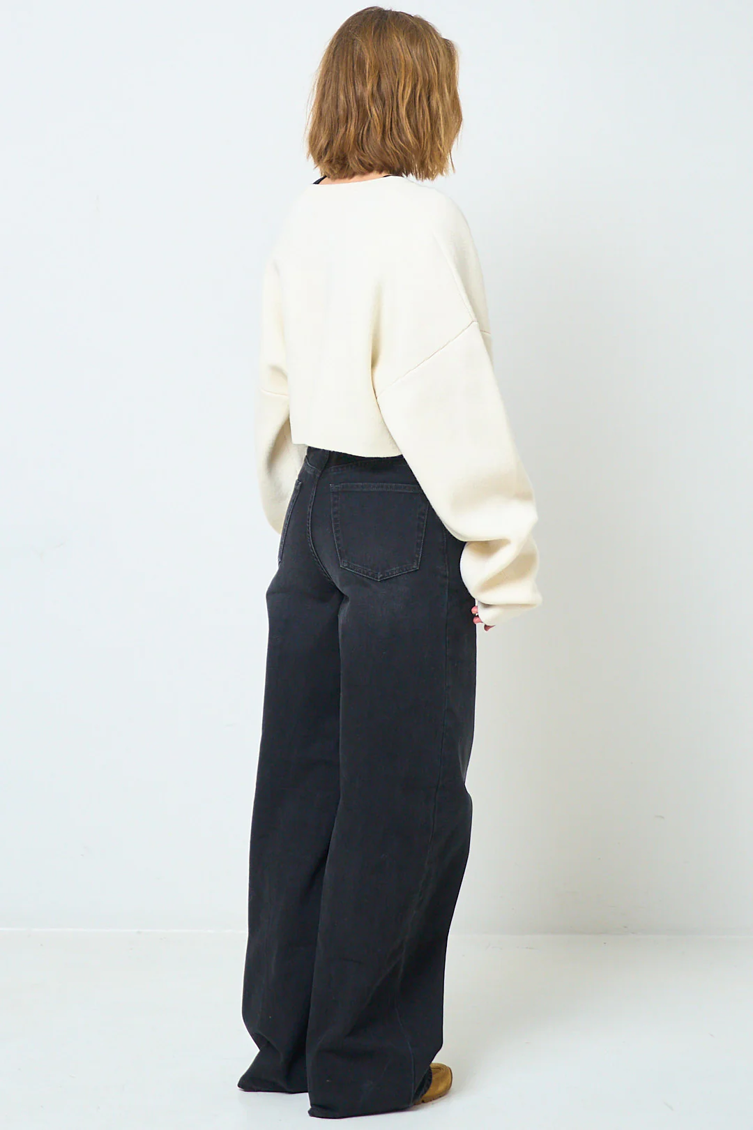 Cropped Oversized Cardigan Milk - Image 7