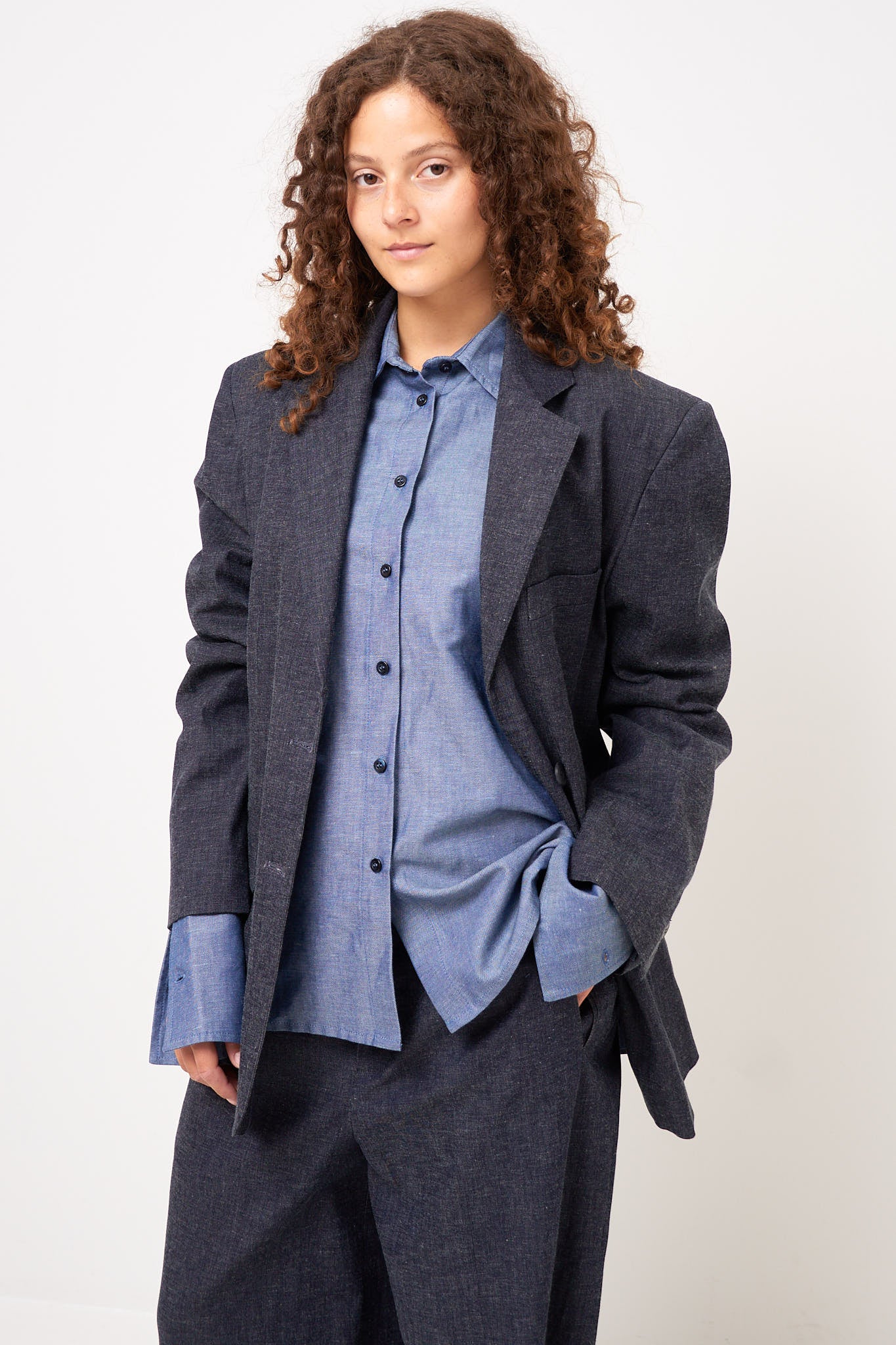 Cuff Shirt Linen Denim - Image 3