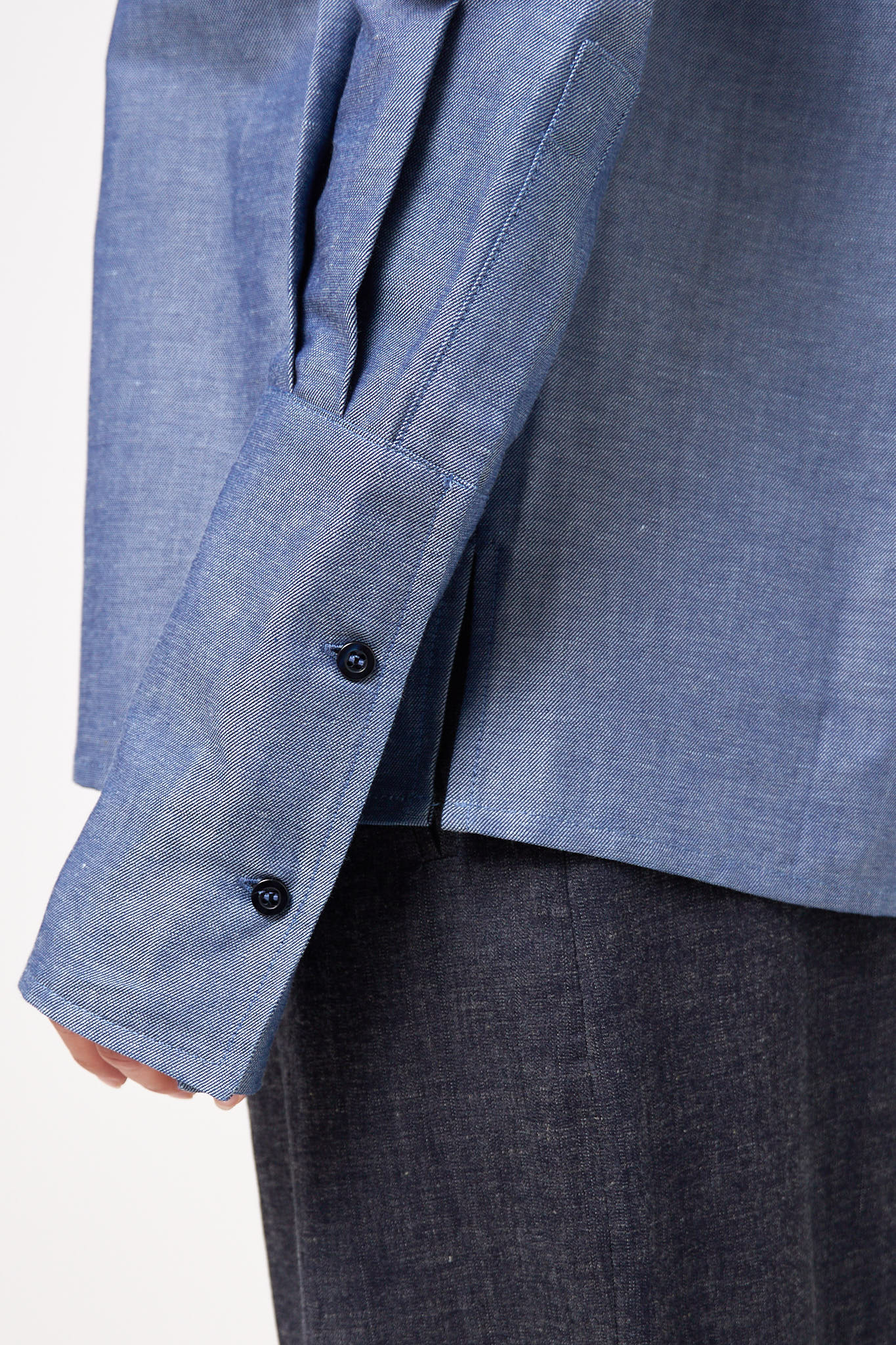 Cuff Shirt Linen Denim - Image 6