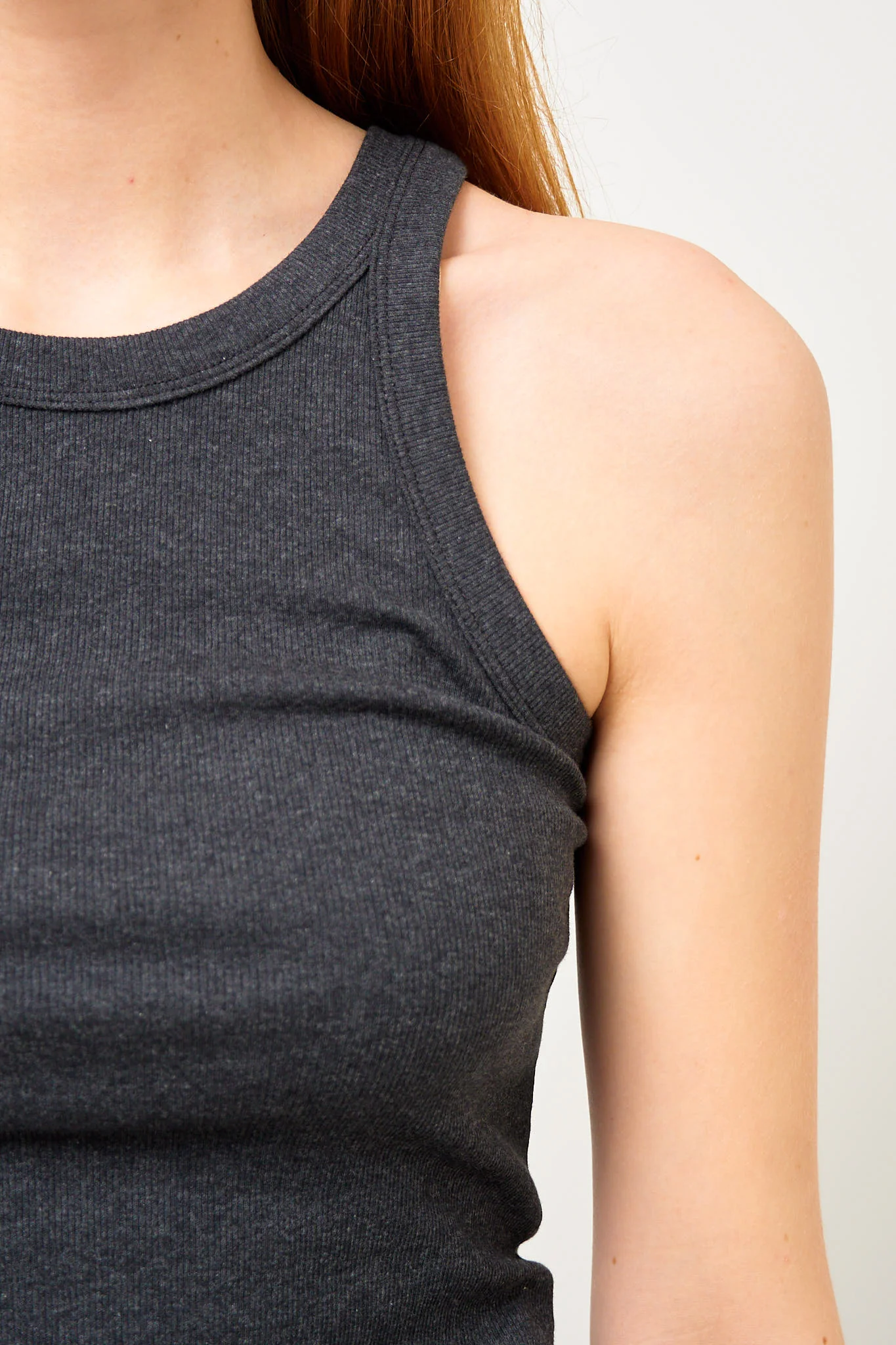 Curved Rib Tank Charcoal Melange - Image 3