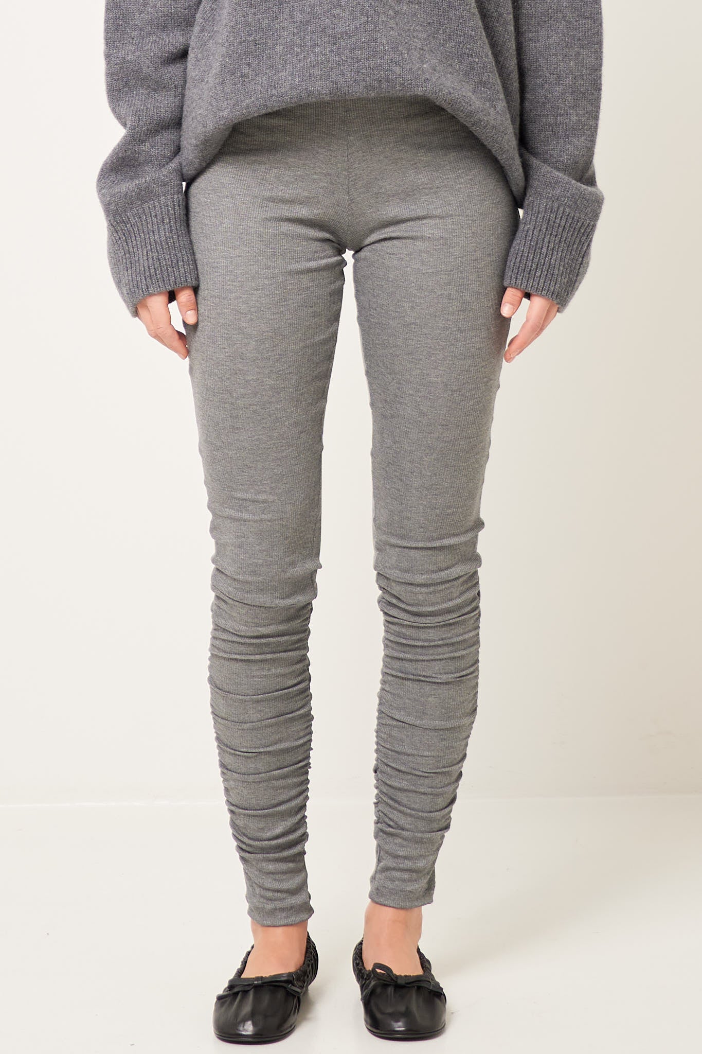 Drapped Leggings Dark Grey Melange