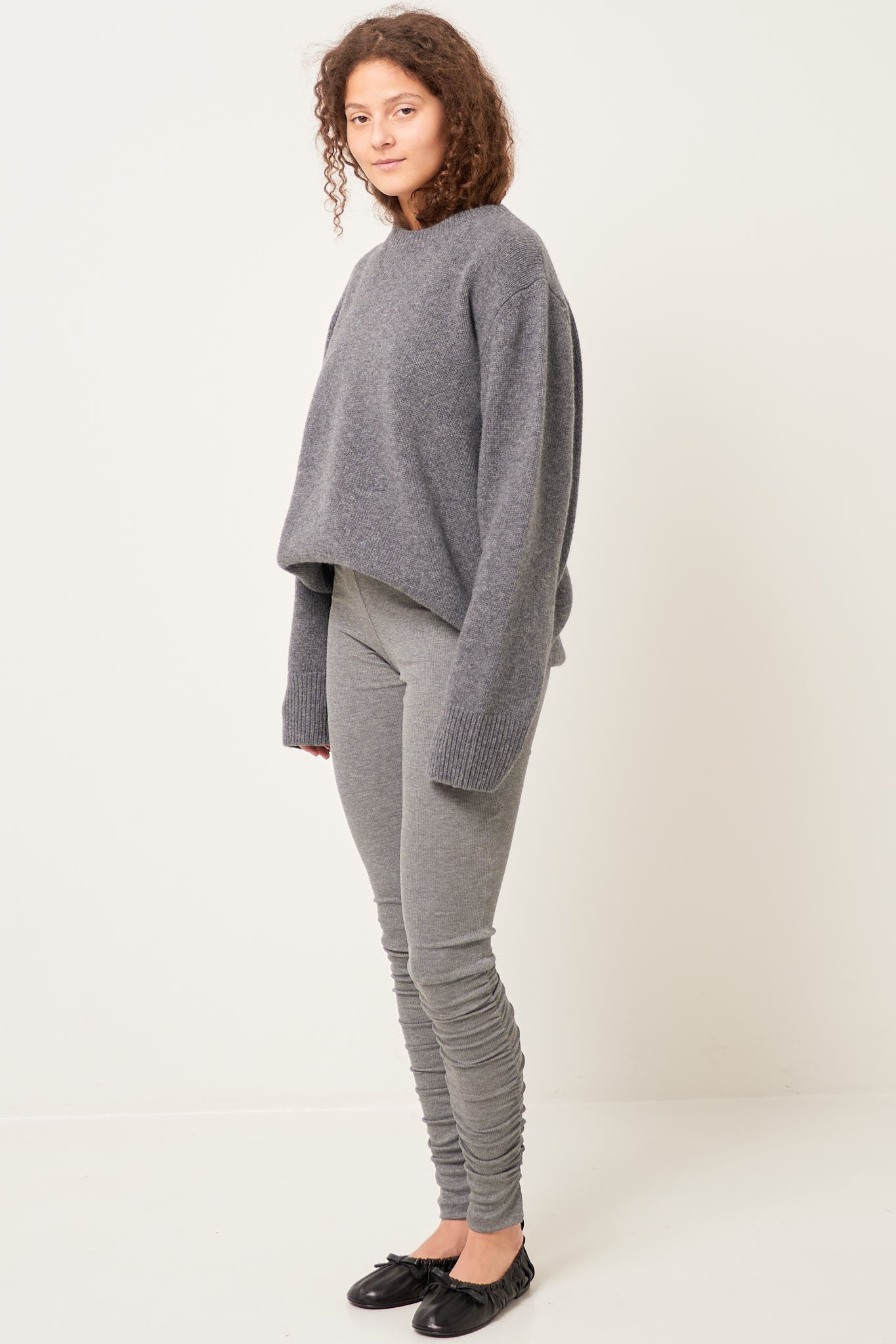 Drapped Leggings Dark Grey Melange - Image 4
