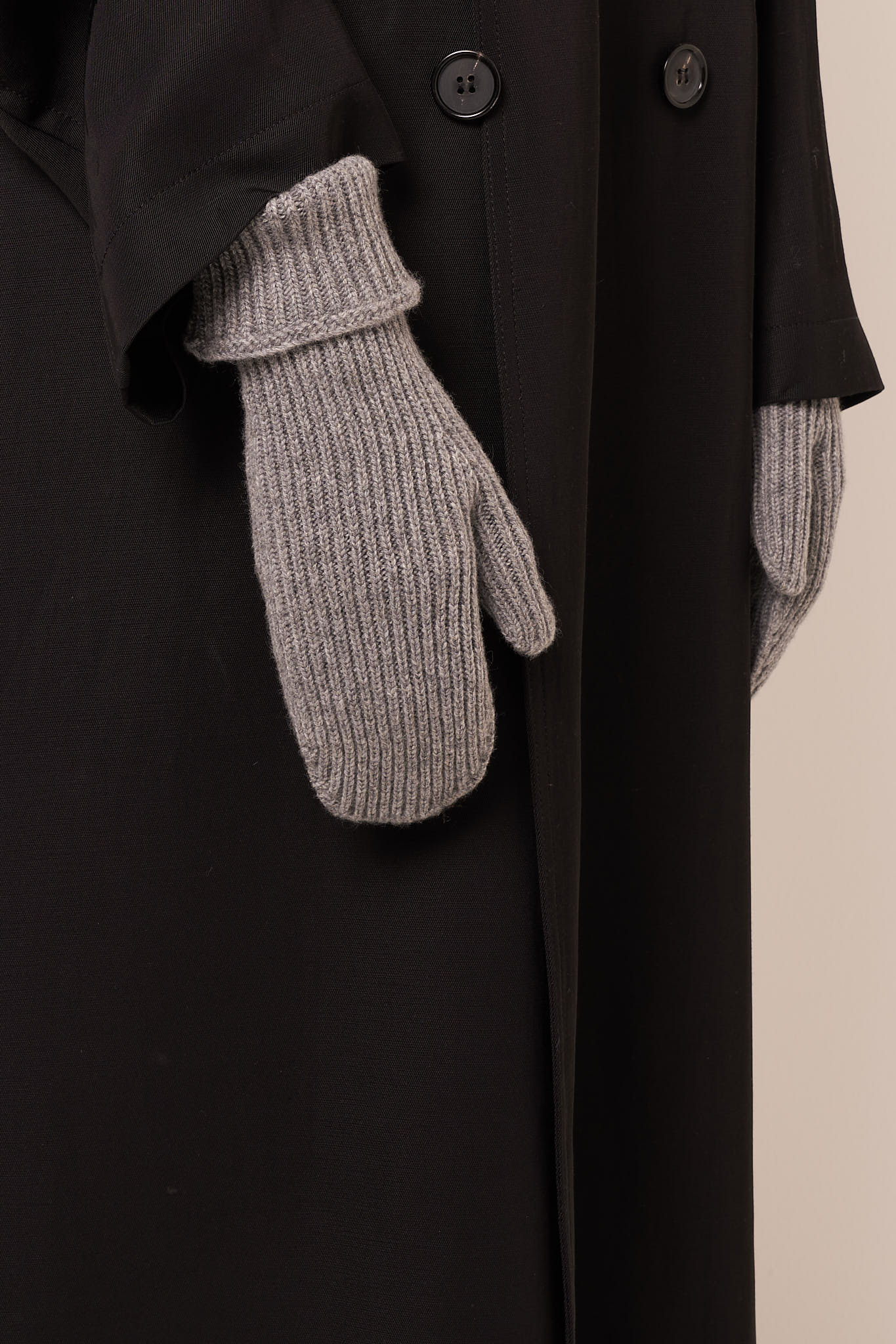 Emma Cashmere Mittens Grey Melange - Image 3