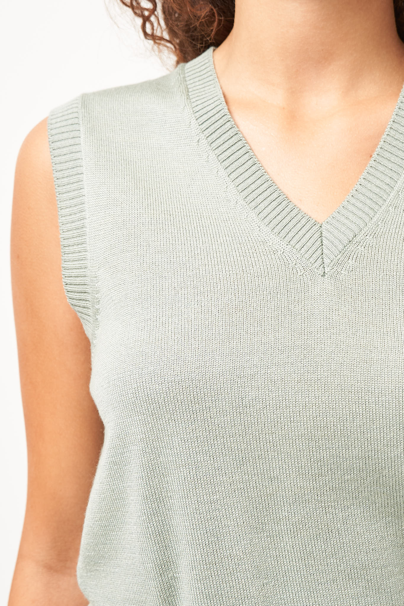 Ester Silk Vest Pale Green - Image 3