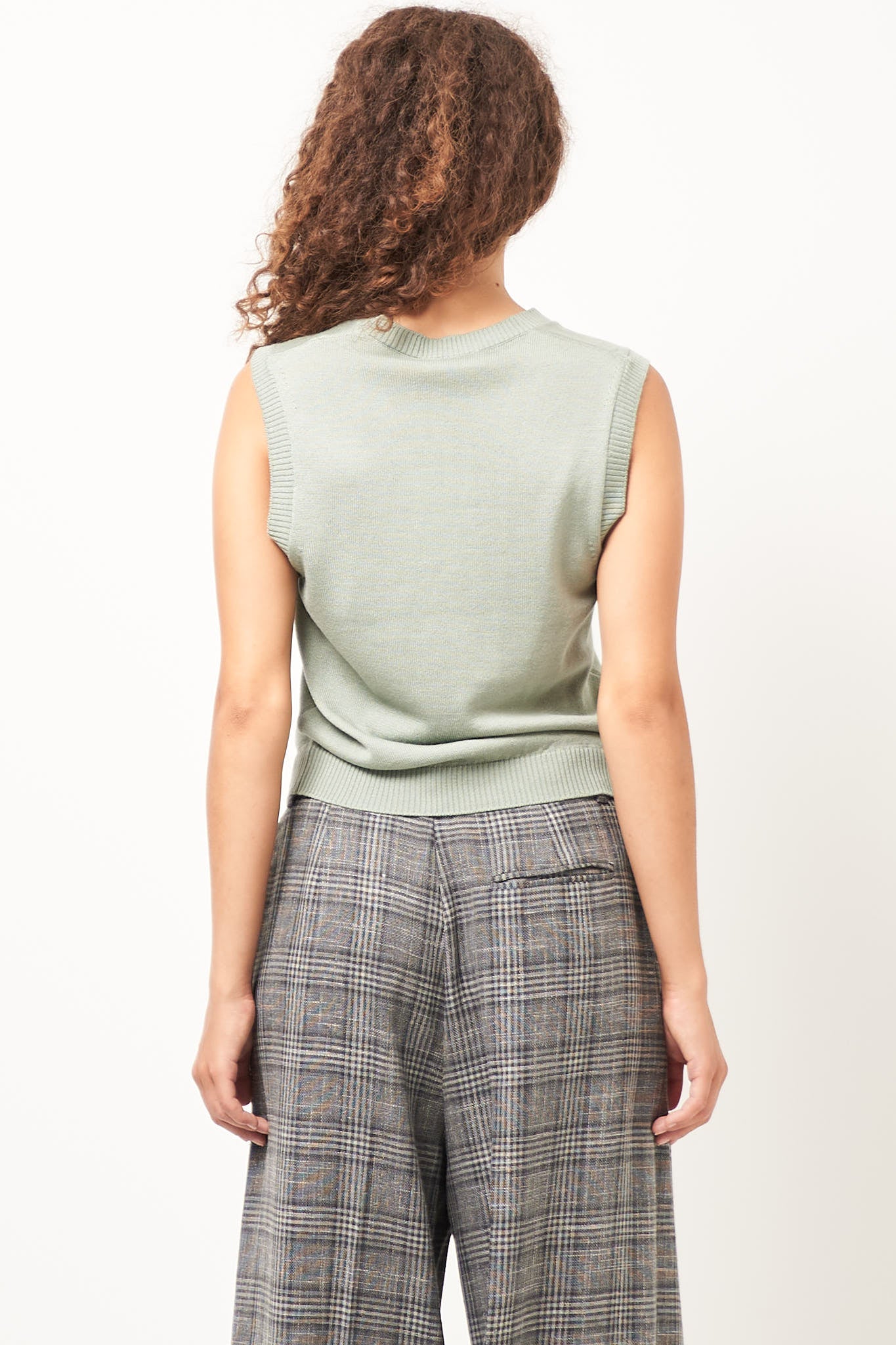 Ester Silk Vest Pale Green - Image 6