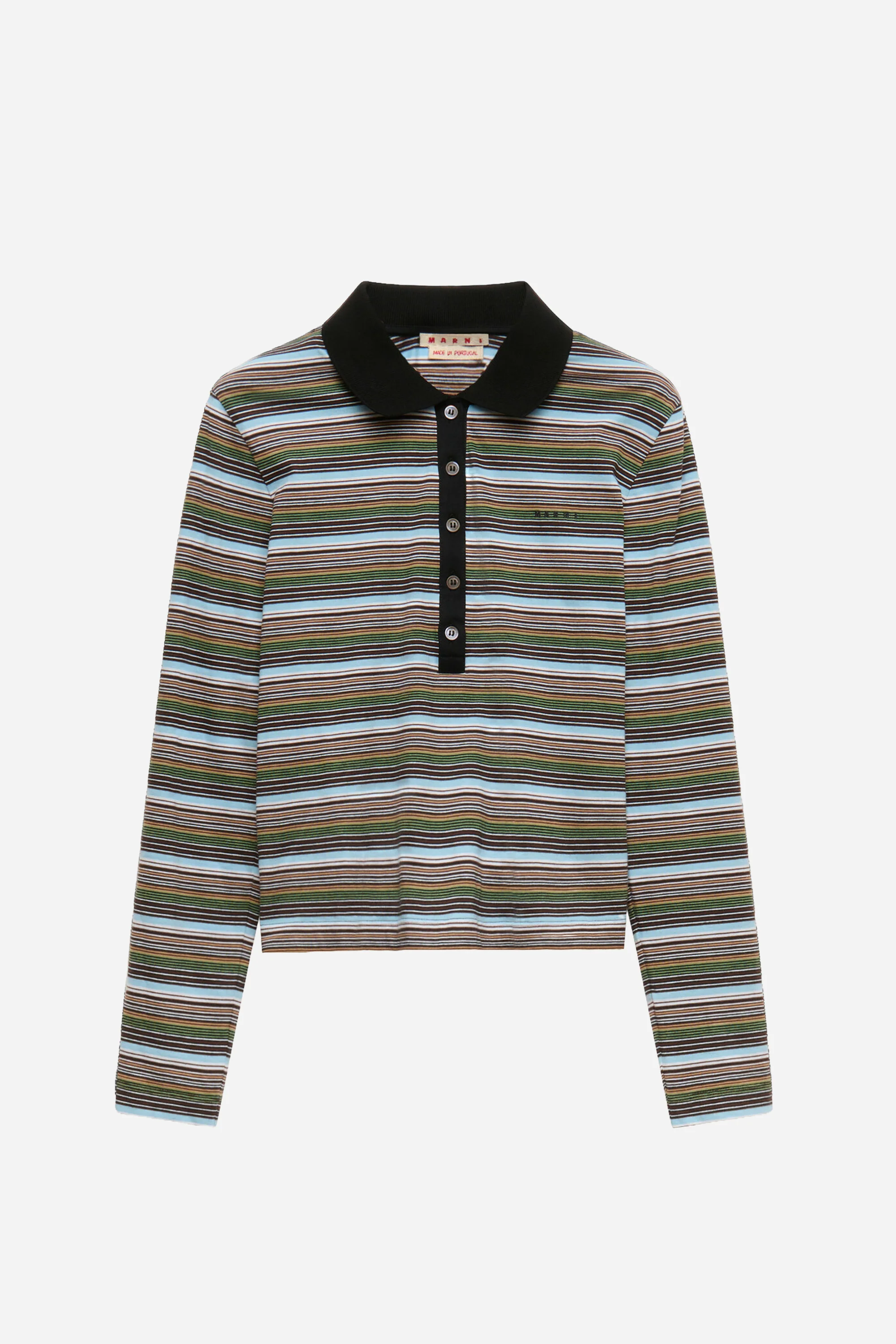 Multicolour Striped Jersey Polo Shirt