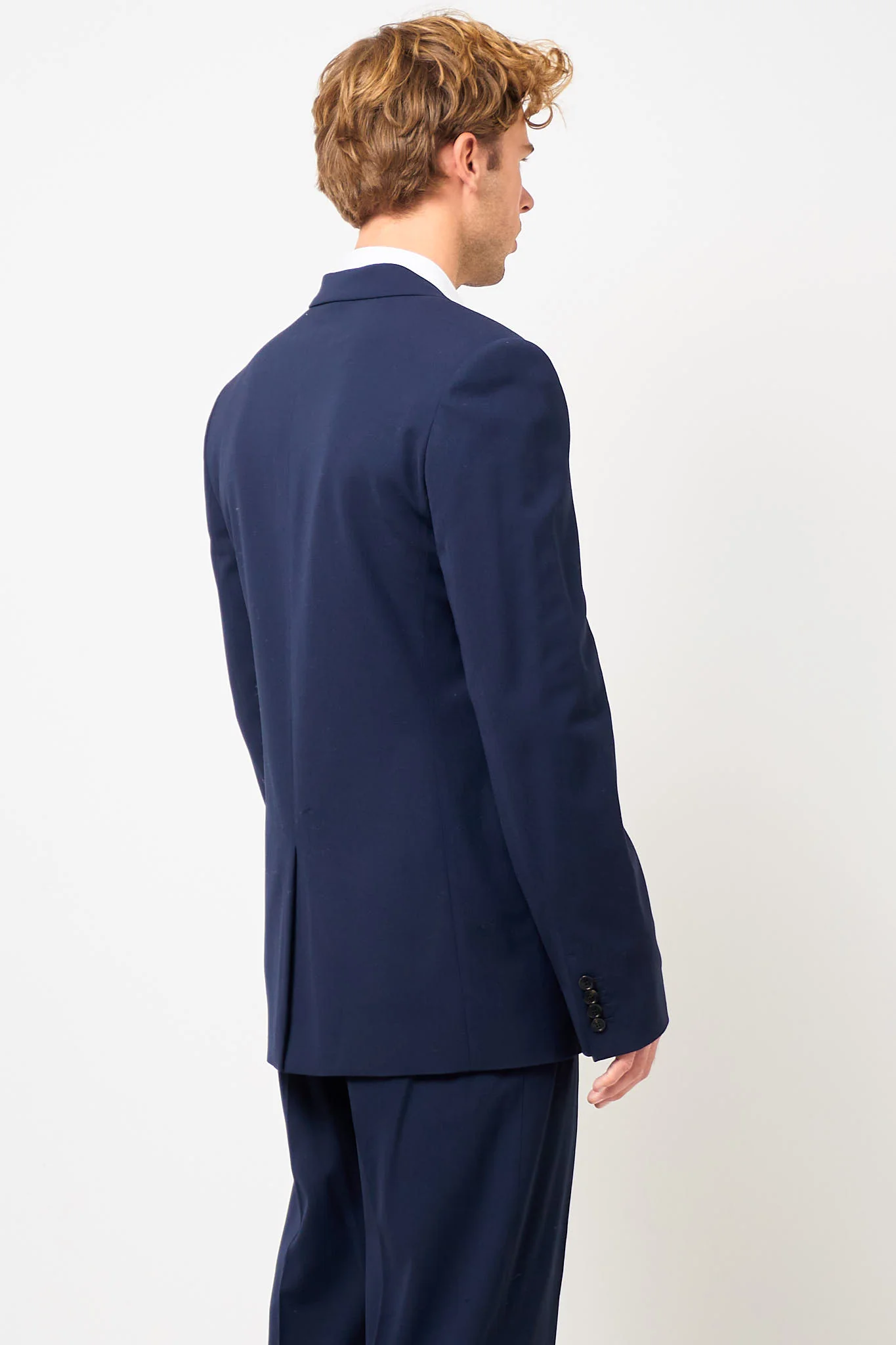 Fitted Suit Jacket Navy - Image 8
