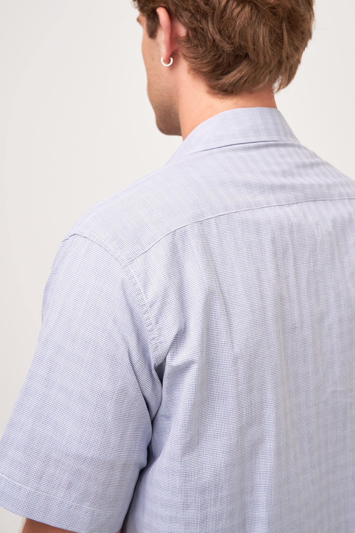 Flight Shirt Microcheck Stone - Image 4