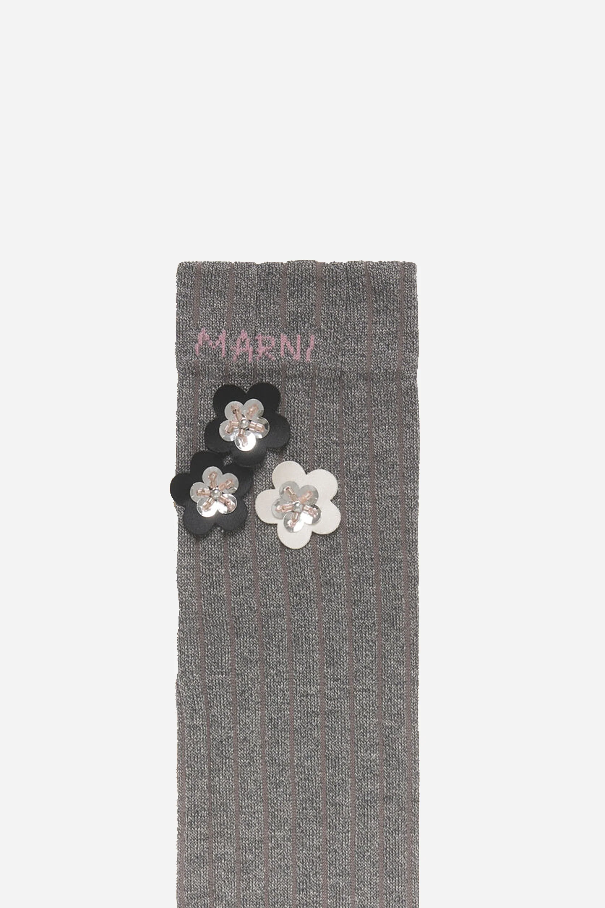 Flower Patch Socks Grey/Rose - Image 2