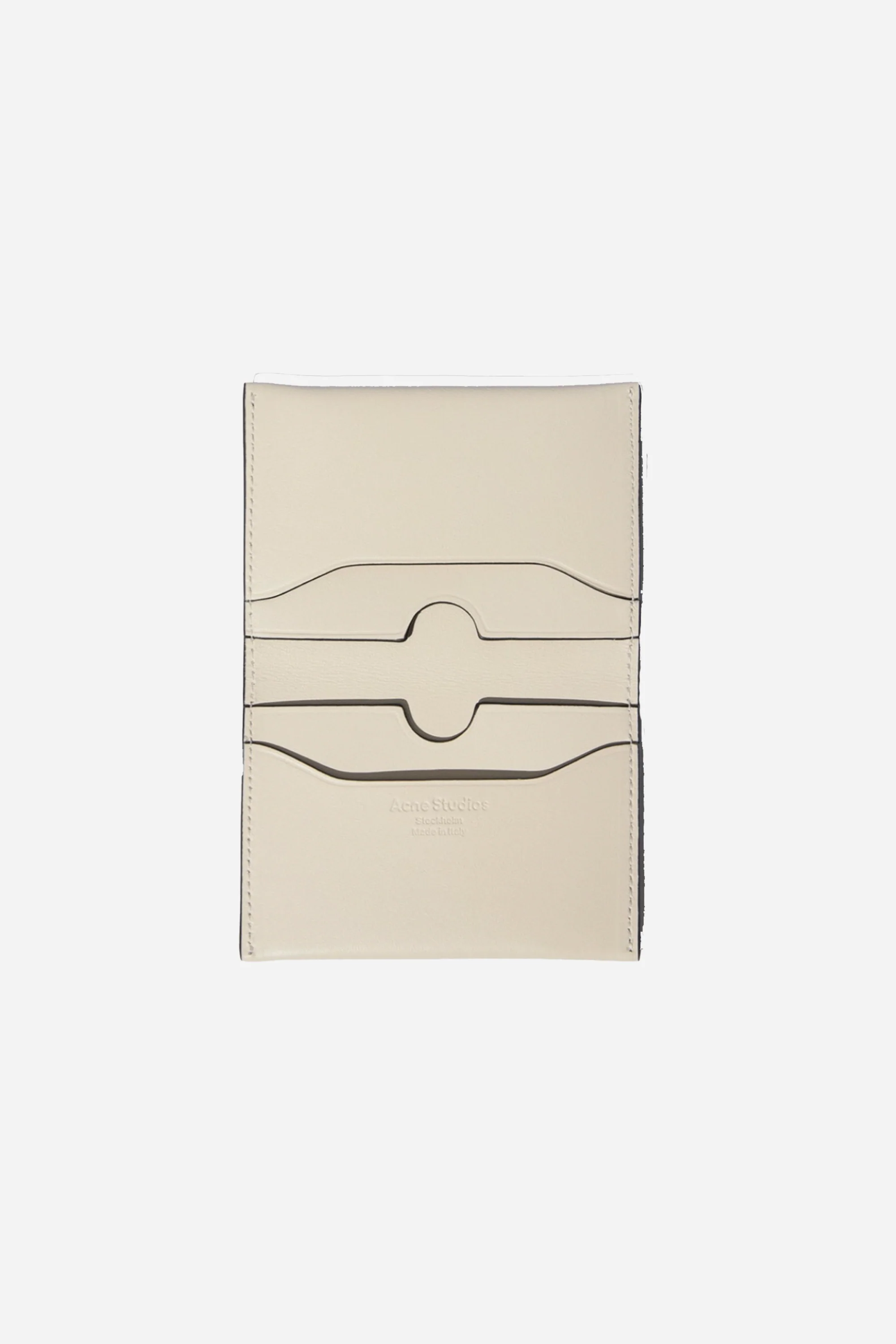 Folded Leather Wallet White/Black - Image 2