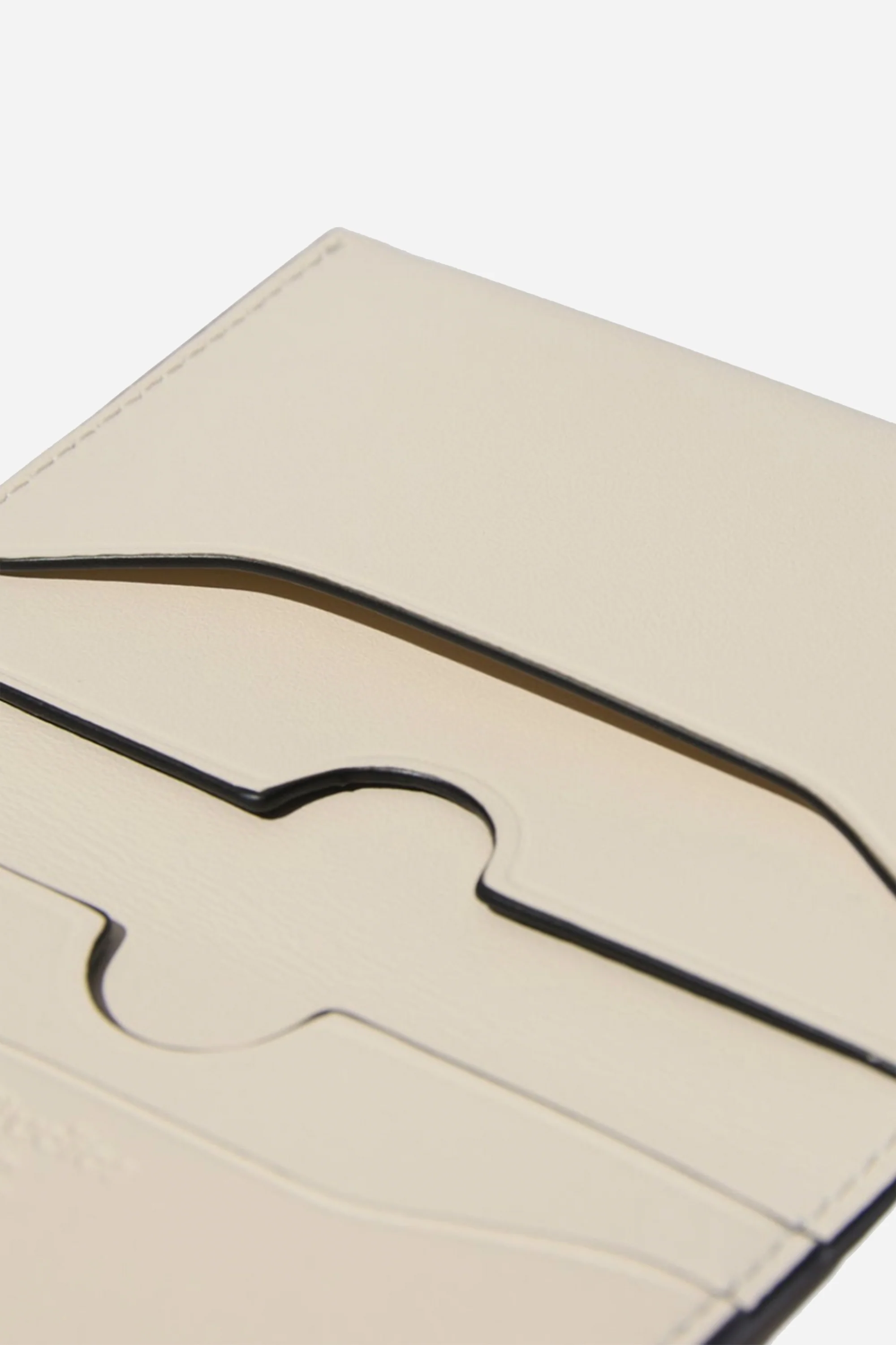 Folded Leather Wallet White/Black - Image 3