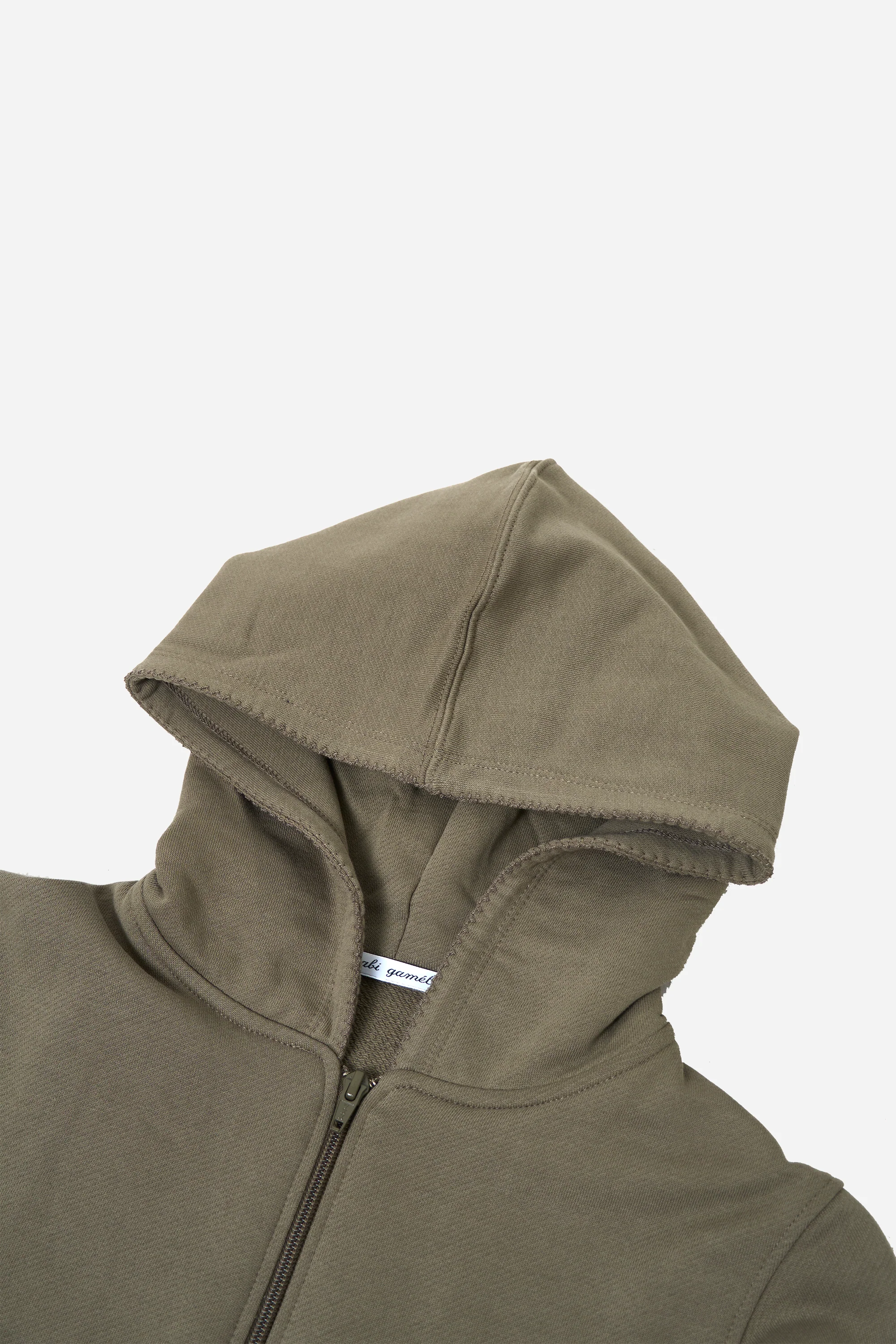 Lace Zip Up Hoodie Khaki - Image 3