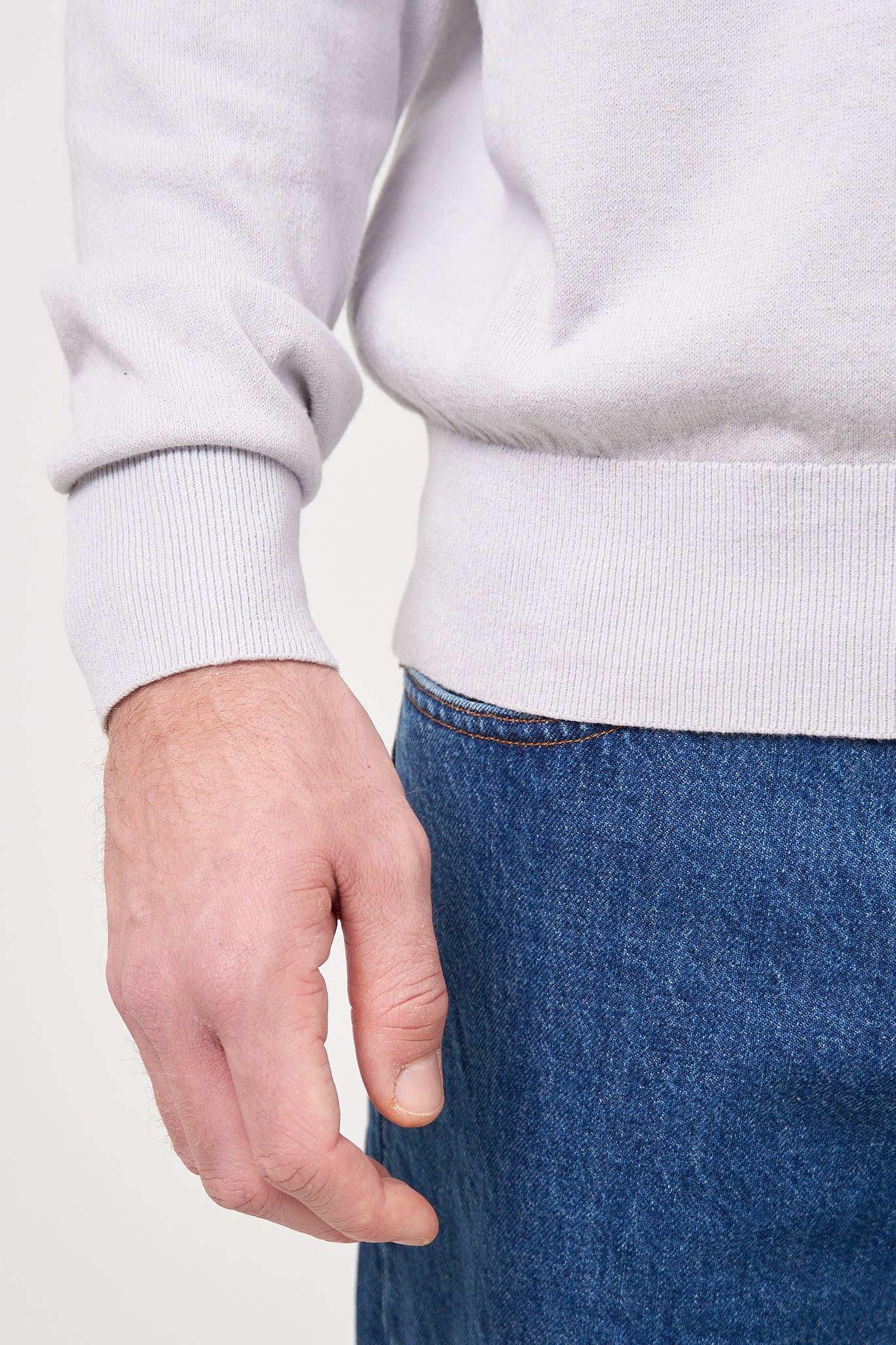 Gustaf Cotton Sweater Steam Grey - Image 5