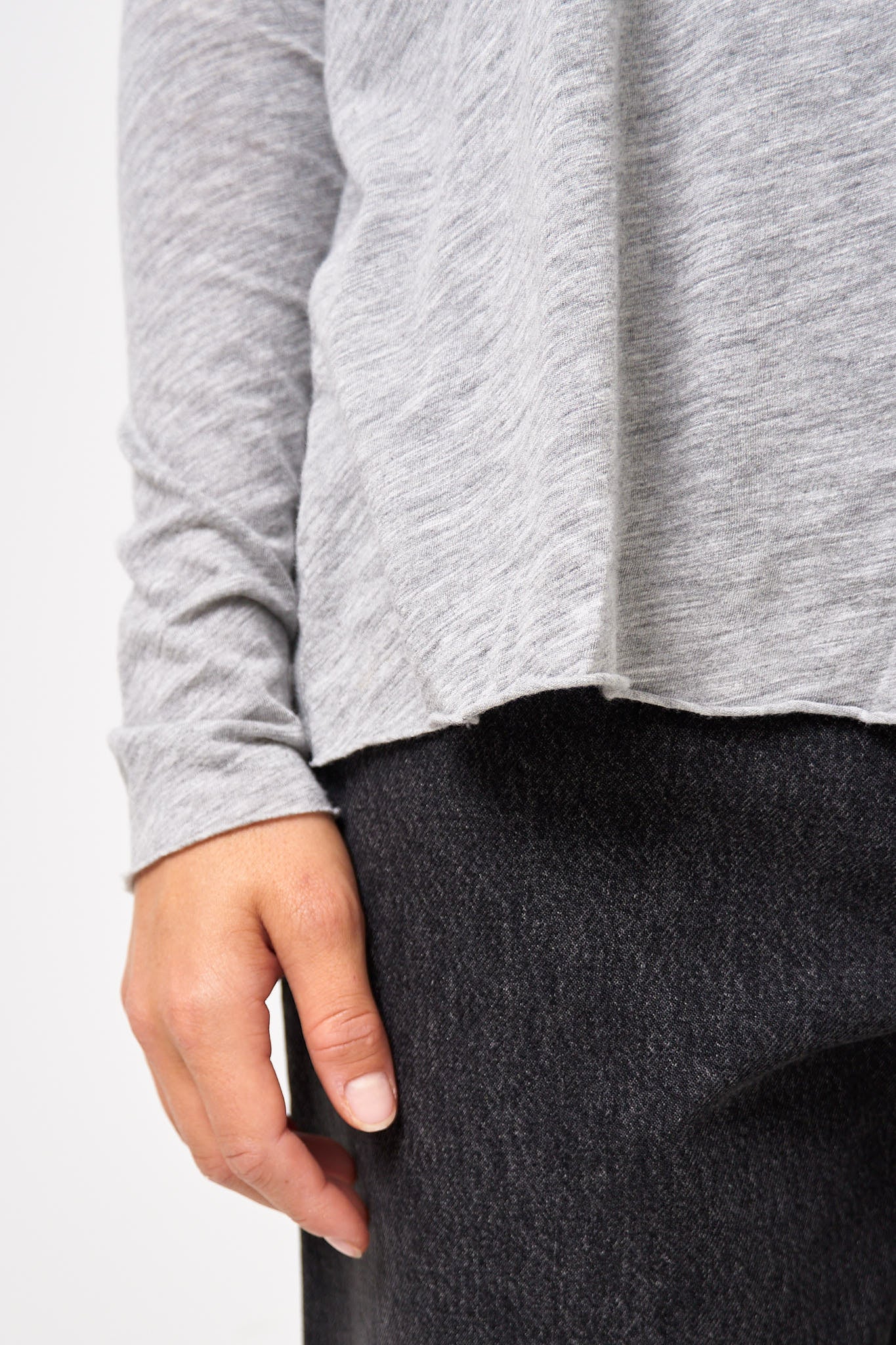 Jacksonville V-neck LS T-shirt Heather Grey - Image 3