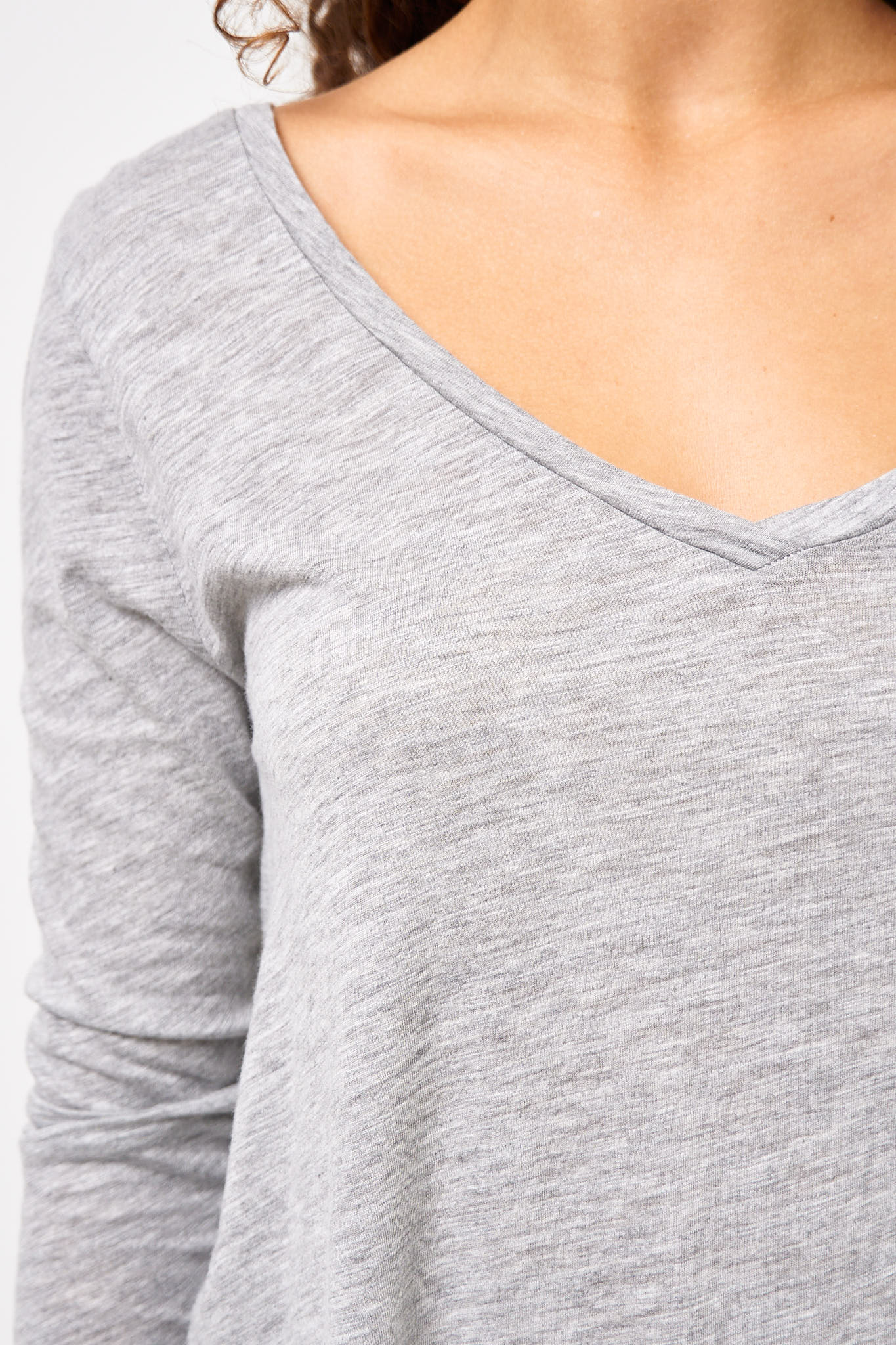 Jacksonville V-neck LS T-shirt Heather Grey - Image 4