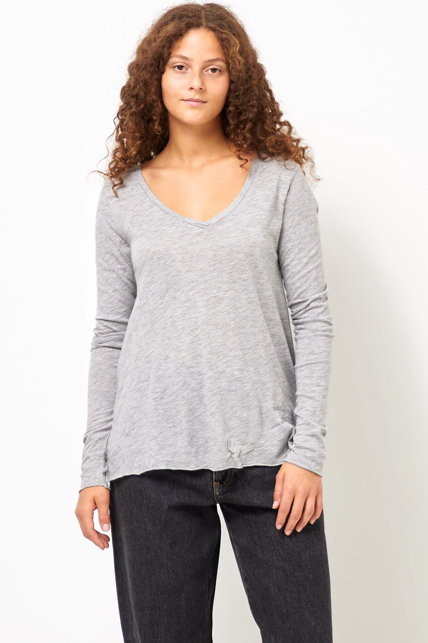 Jacksonville V-neck LS T-shirt Heather Grey - Image 5