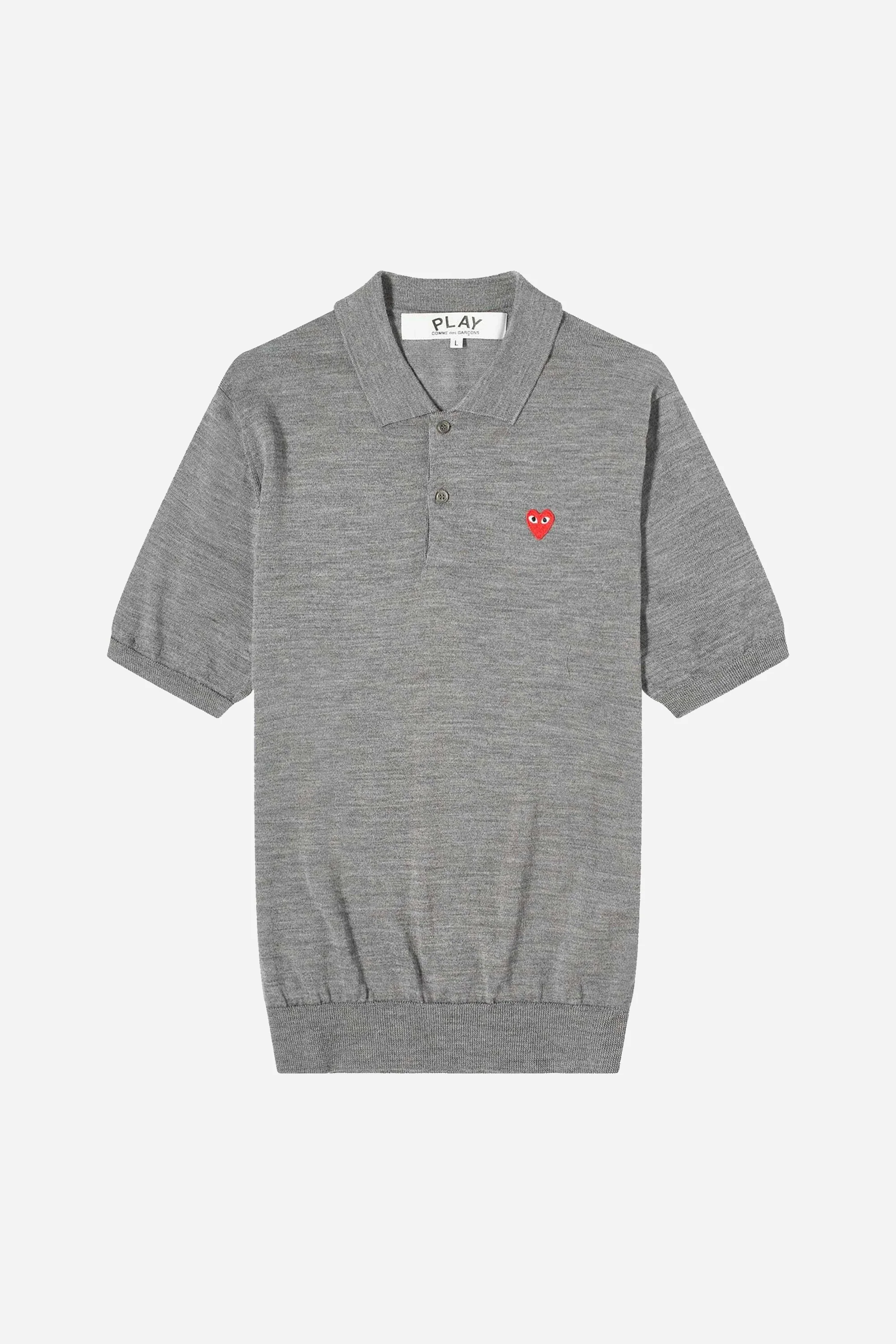 Red Heart Knit Polo Grey